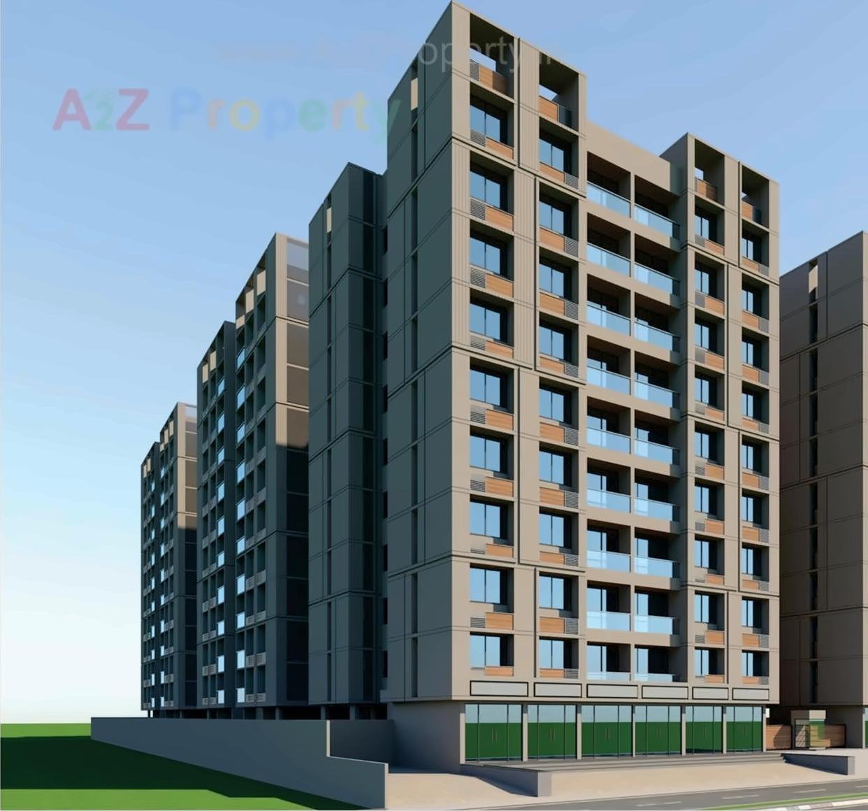 3D Elevation of real estate project Shree Sarju Greens located at Zundal, Gandhinagar, Gujarat
