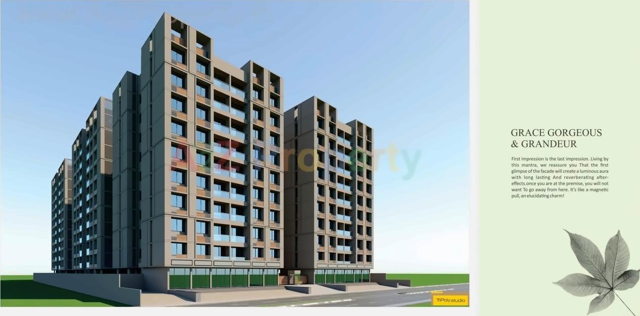 3D Elevation of real estate project Shree Sarju Greens located at Zundal, Gandhinagar, Gujarat