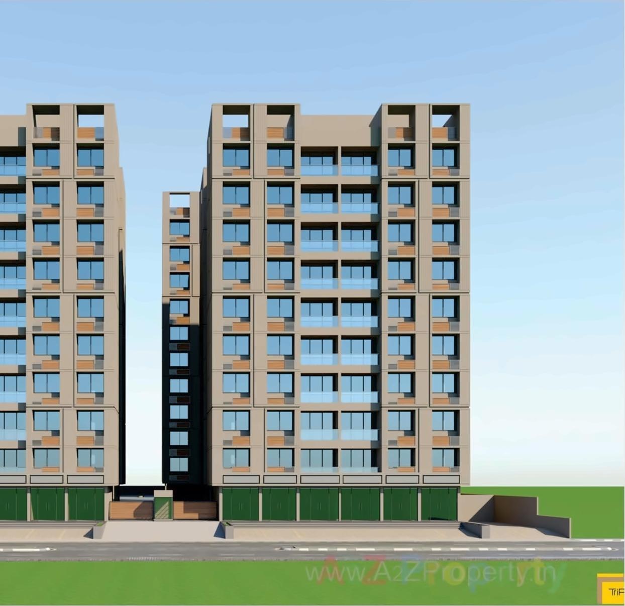 3D Elevation of real estate project Shree Sarju Greens located at Zundal, Gandhinagar, Gujarat