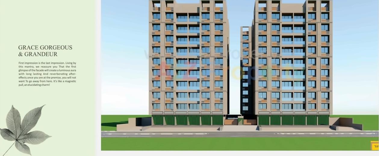 3D Elevation of real estate project Shree Sarju Greens located at Zundal, Gandhinagar, Gujarat