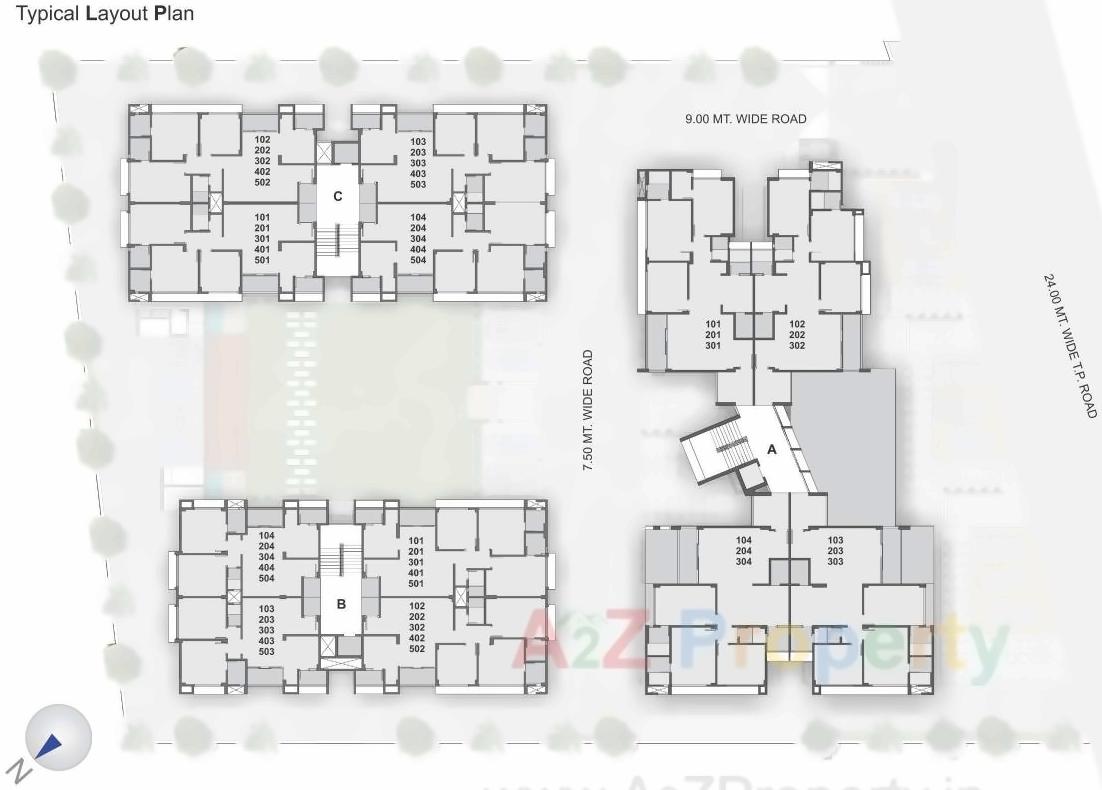 Layout of real estate project Shree Satvat located at Raisan, Gandhinagar, Gujarat