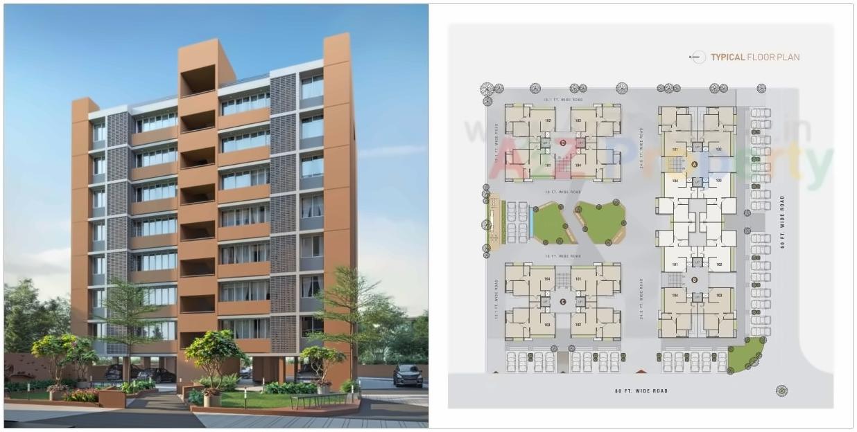 Layout of real estate project Shree Sharanam Shine located at Tarapur, Gandhinagar, Gujarat