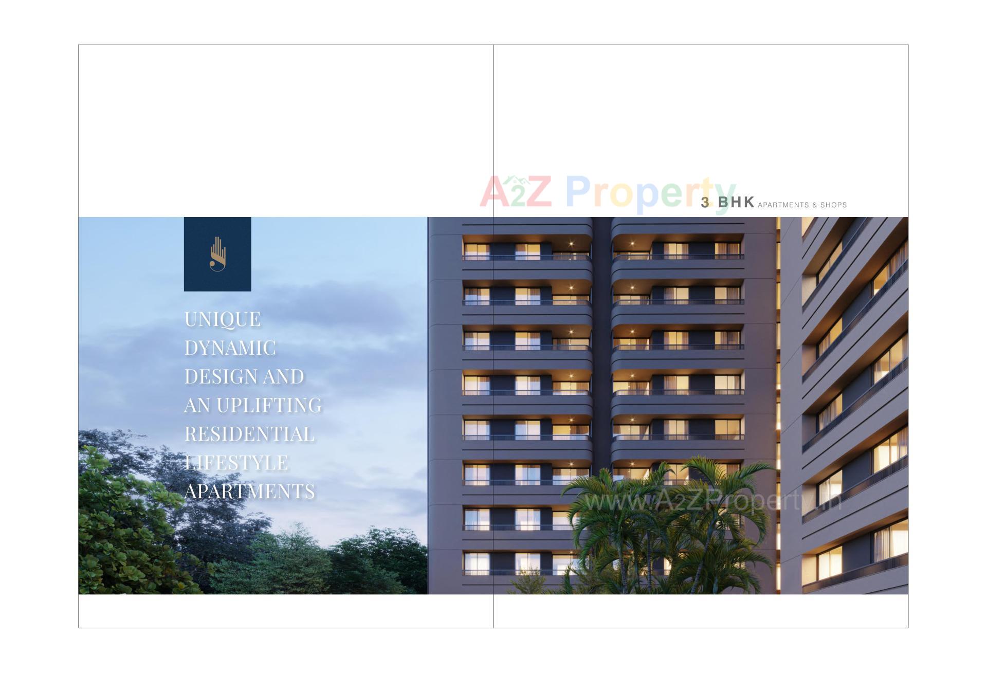 3D Elevation of real estate project Shree Sharanam Sky located at Sargasan, Gandhinagar, Gujarat