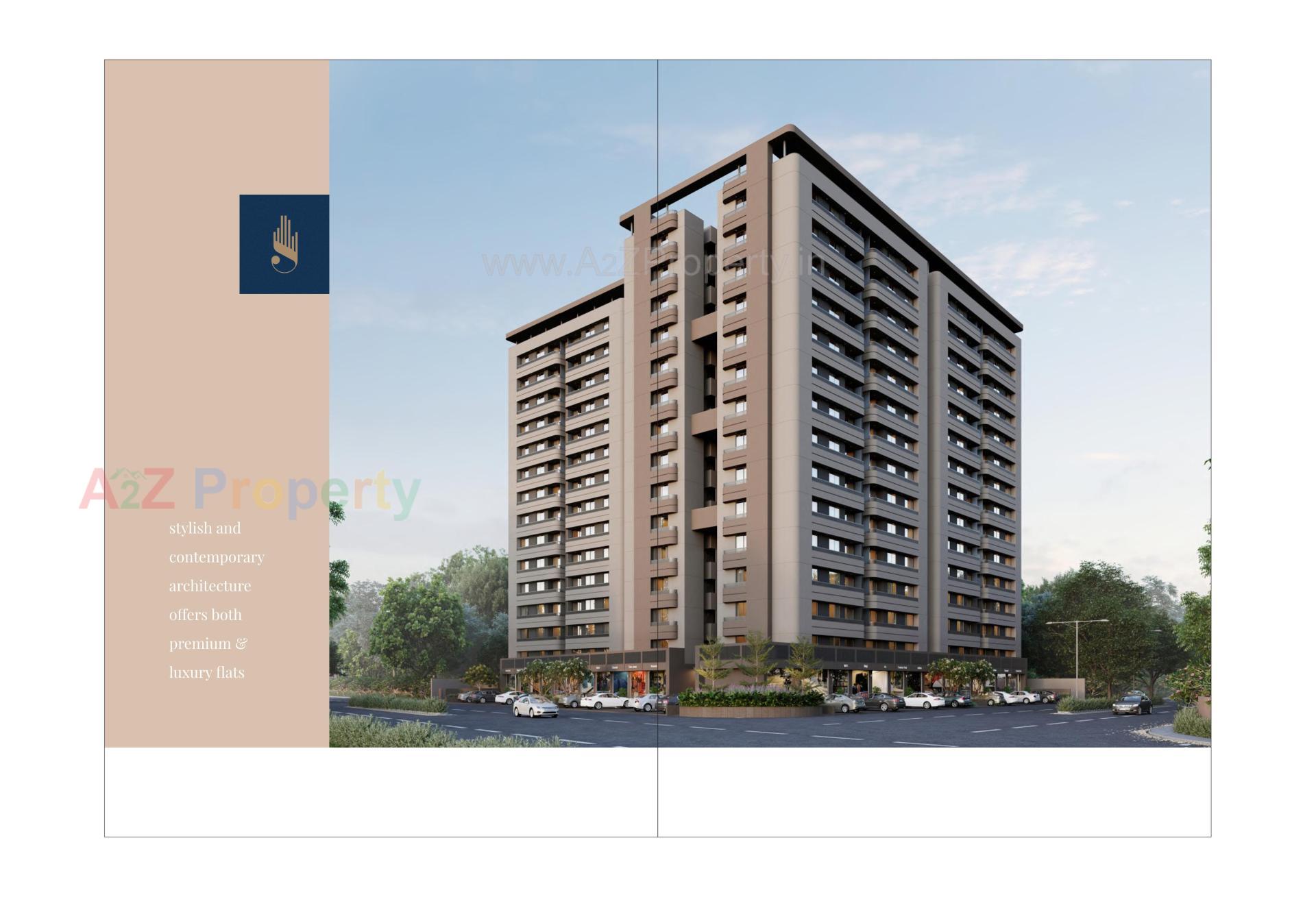 3D Elevation of real estate project Shree Sharanam Sky located at Sargasan, Gandhinagar, Gujarat