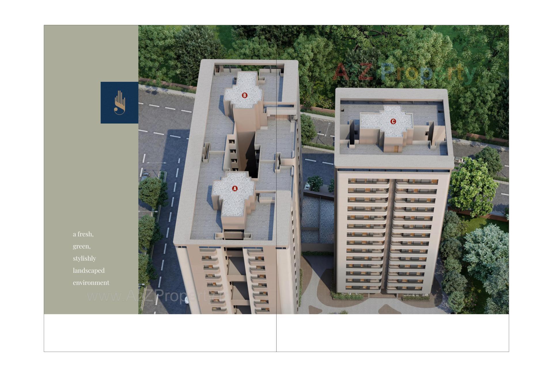 Layout of real estate project Shree Sharanam Sky located at Sargasan, Gandhinagar, Gujarat