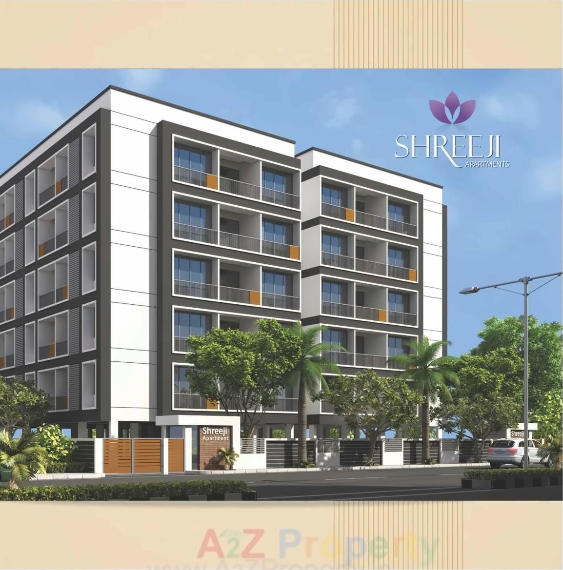 3D Elevation of real estate project Shreeji Apartments located at Randheja, Gandhinagar, Gujarat