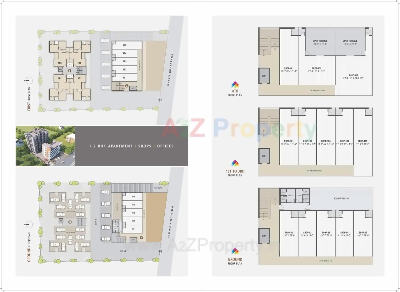 Layout of real estate project Shreeji Avenue located at Nana-chiloda, Gandhinagar, Gujarat