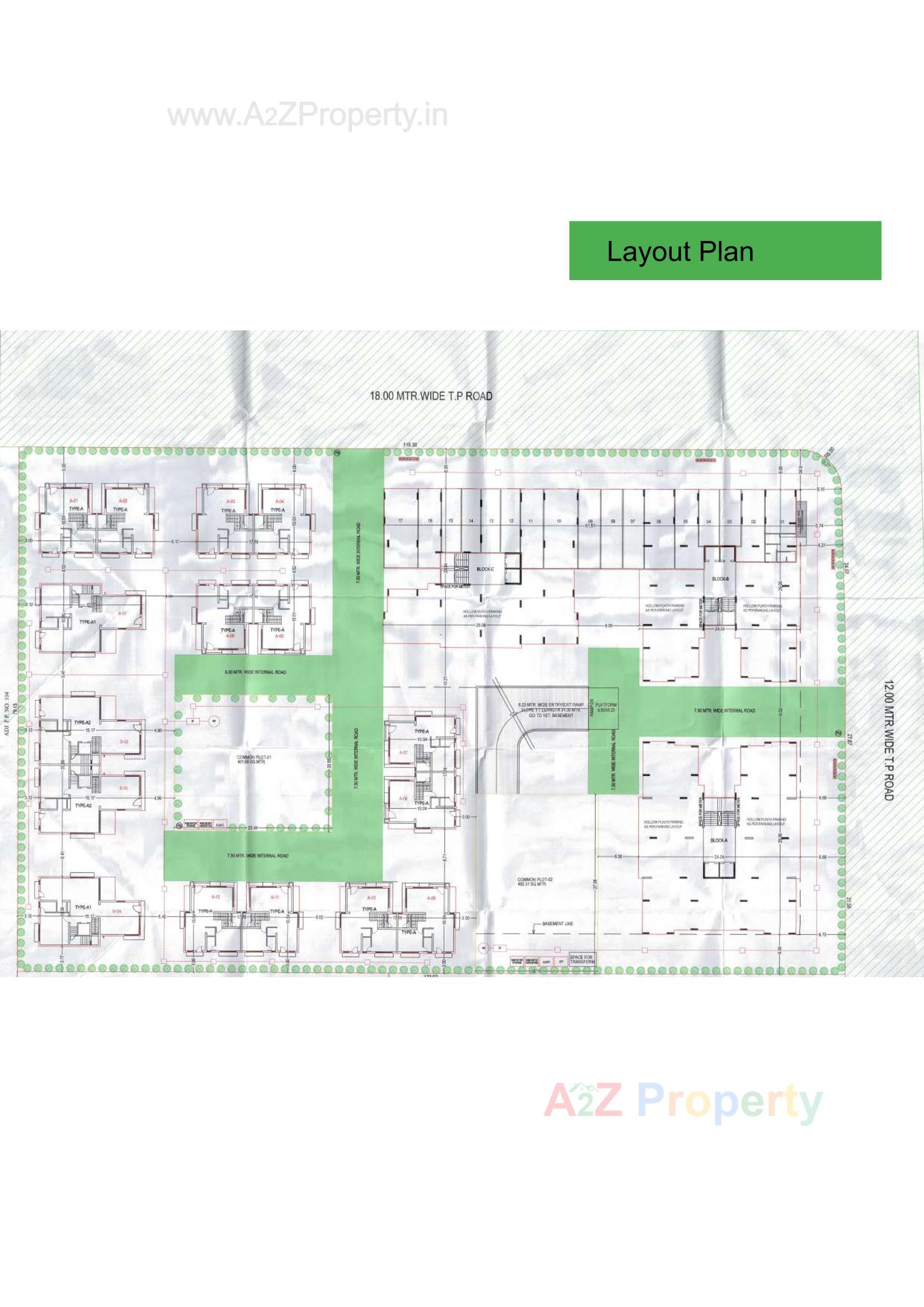 Layout of real estate project Shreeji Landmark located at Vavol, Gandhinagar, Gujarat