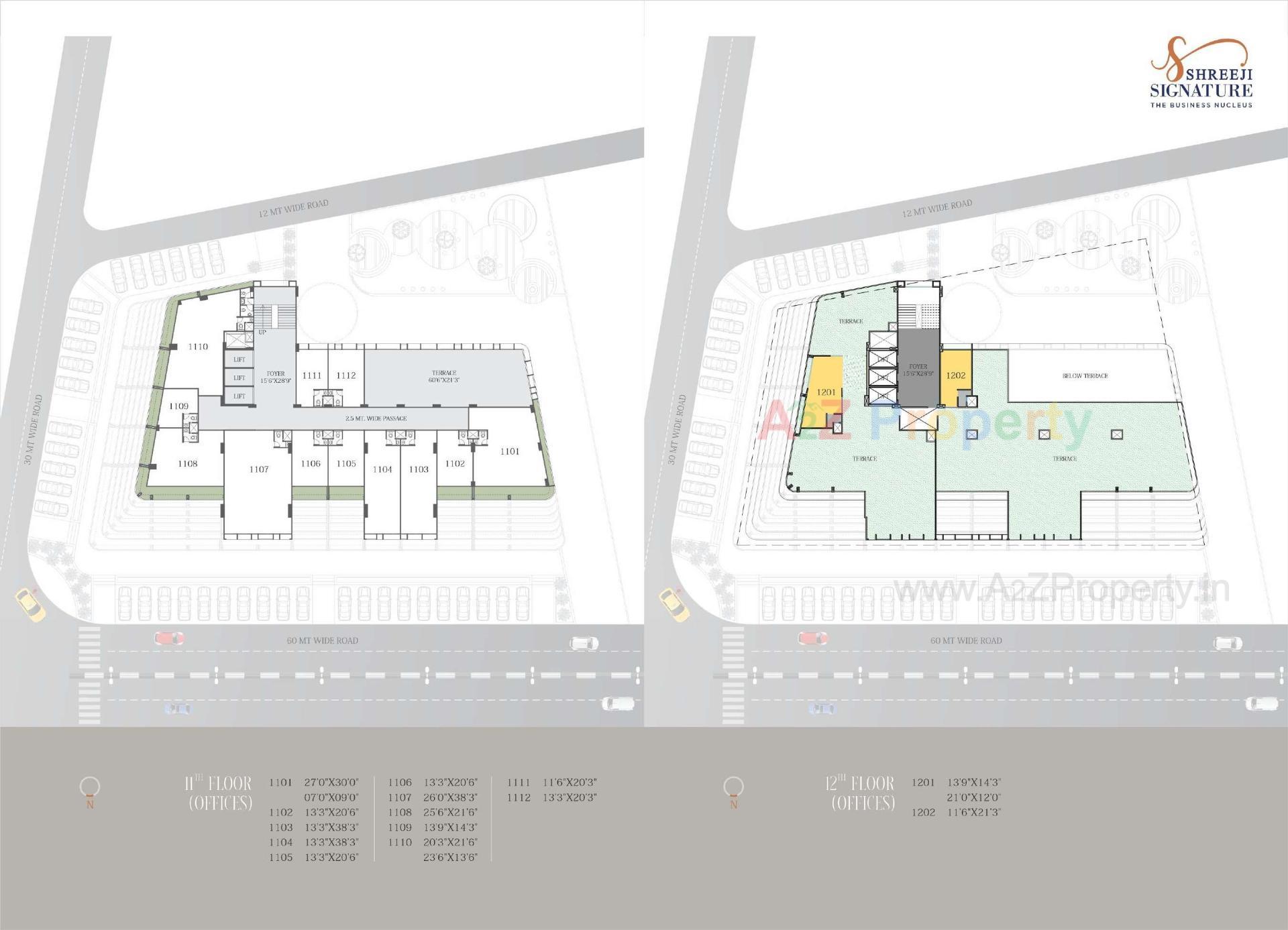 Layout of real estate project Shreeji Signature located at Gandhinagar, Gandhinagar, Gujarat