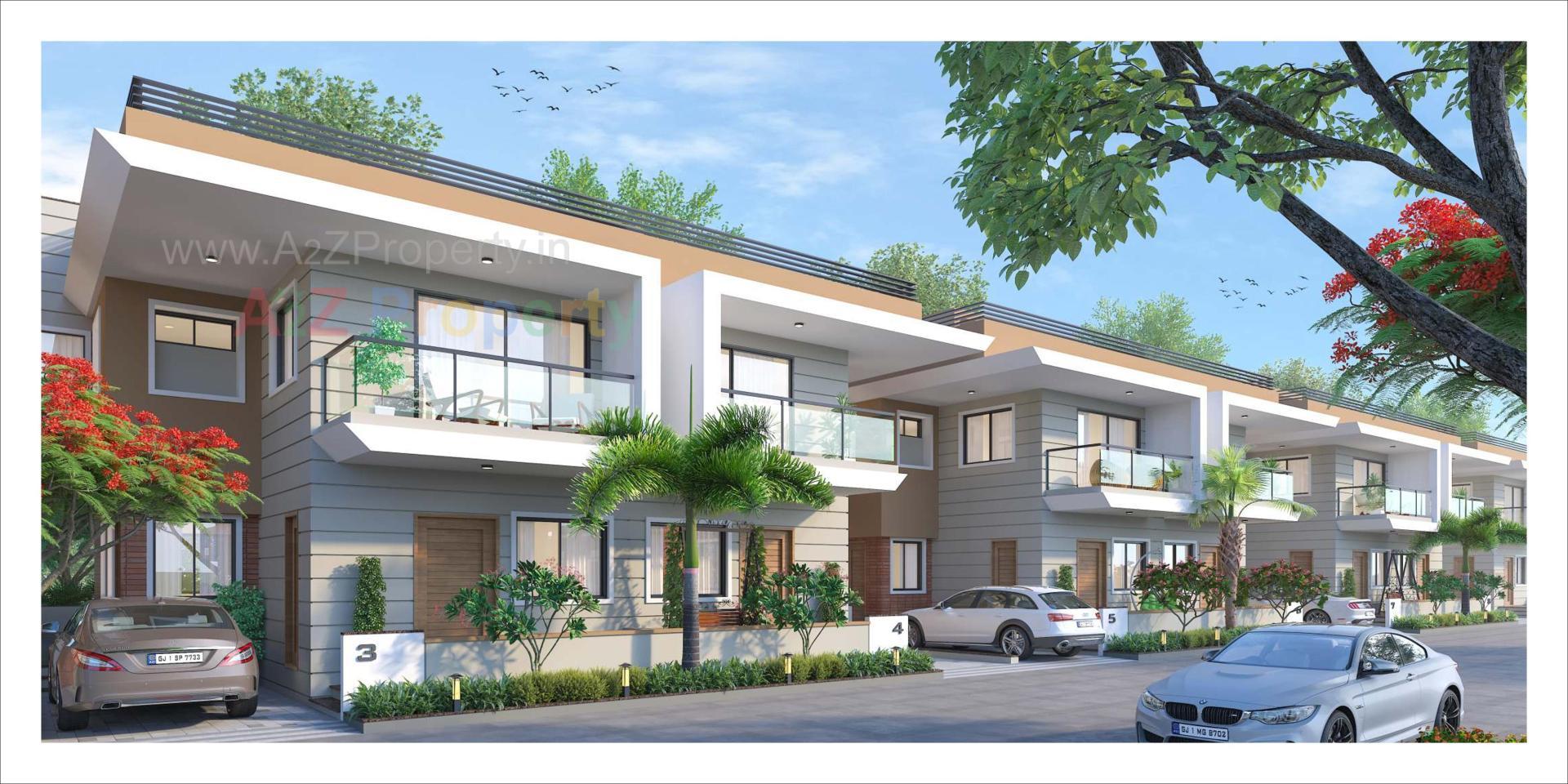 3D Elevation of real estate project Shreeji Villa located at Mansa, Gandhinagar, Gujarat