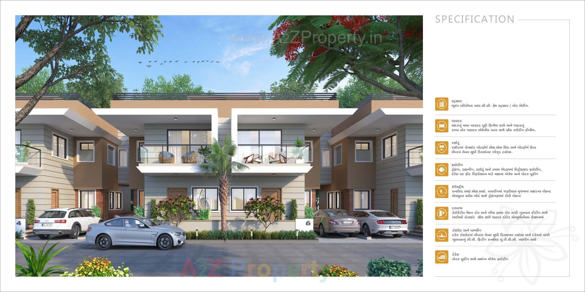 3D Elevation of real estate project Shreeji Villa located at Mansa, Gandhinagar, Gujarat