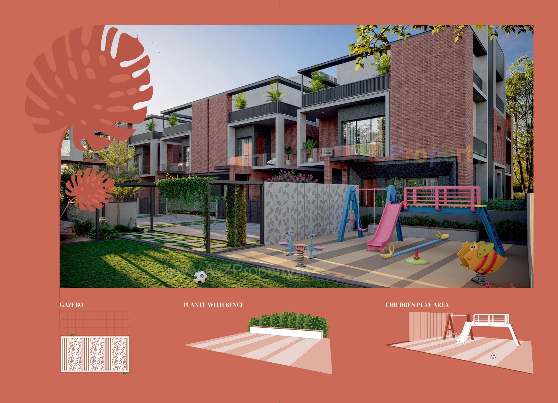 3D Elevation of real estate project Shreerang Solitaire located at Raysan, Gandhinagar, Gujarat