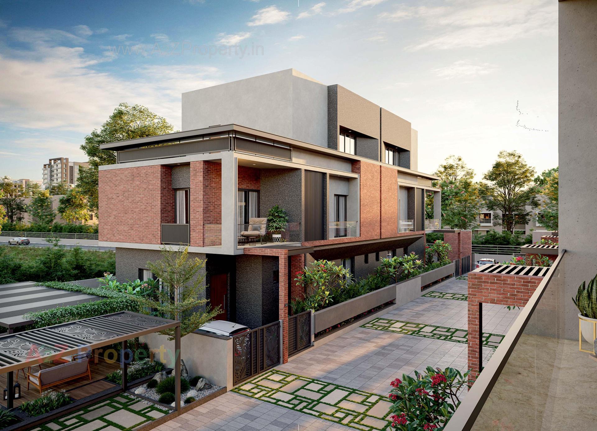 3D Elevation of real estate project Shreerang Solitaire located at Raysan, Gandhinagar, Gujarat