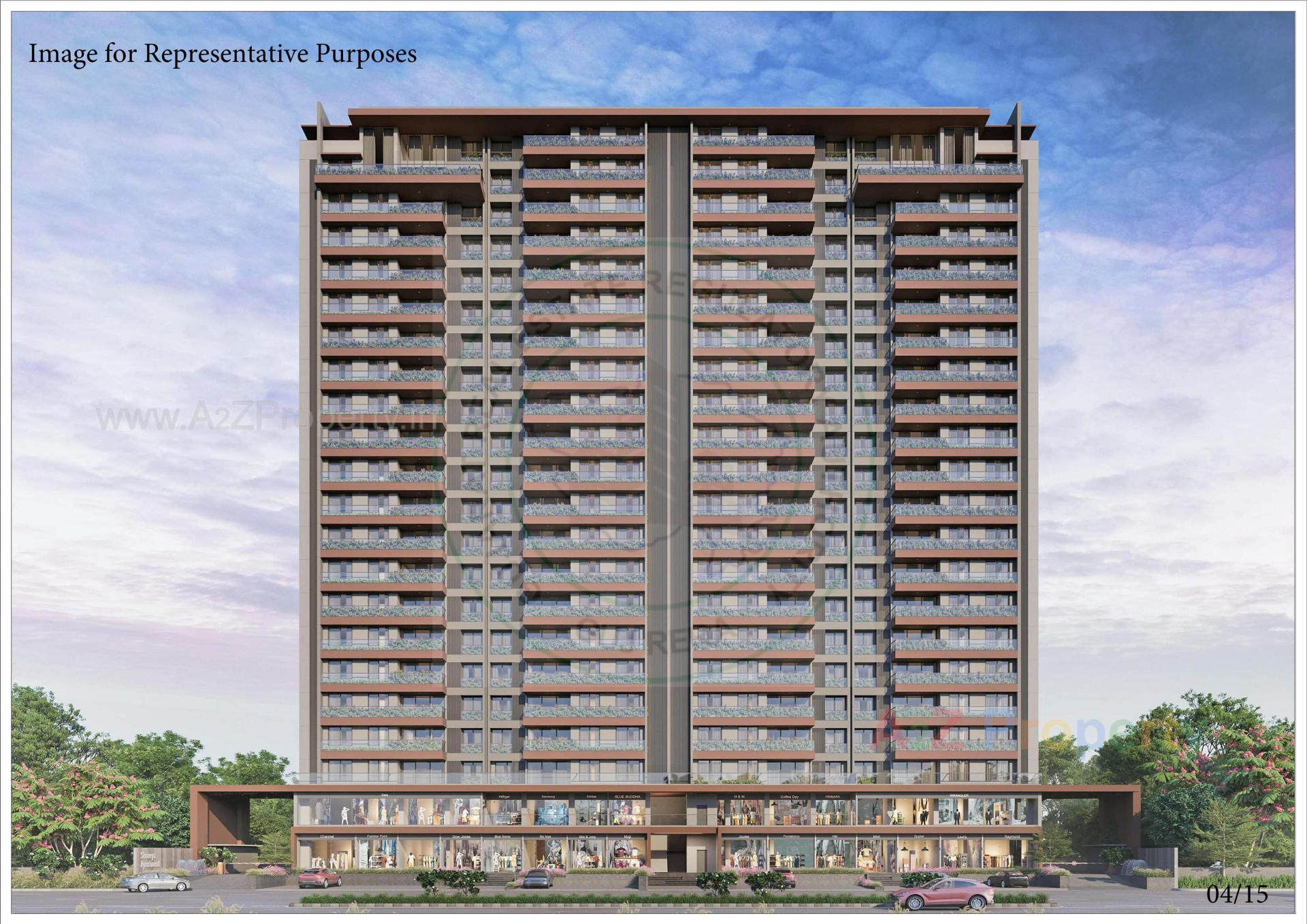 3D Elevation of real estate project Shreeya Amazia located at Sargasan, Gandhinagar, Gujarat