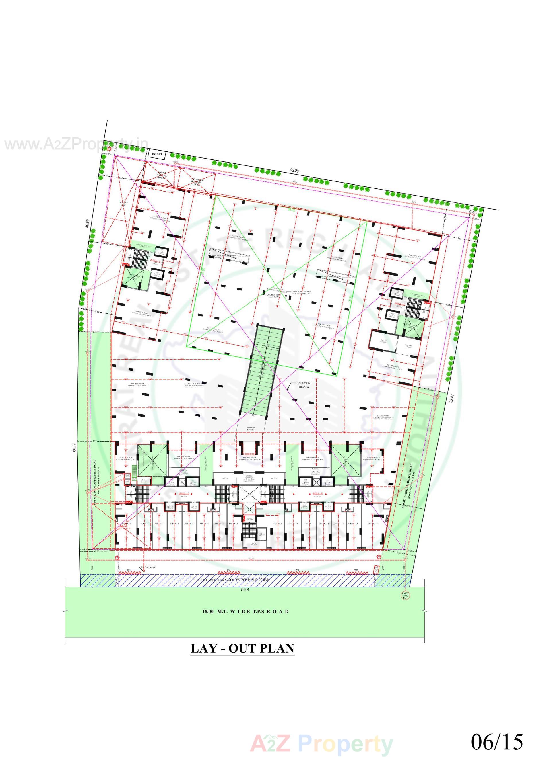 Layout of real estate project Shreeya Amazia located at Sargasan, Gandhinagar, Gujarat