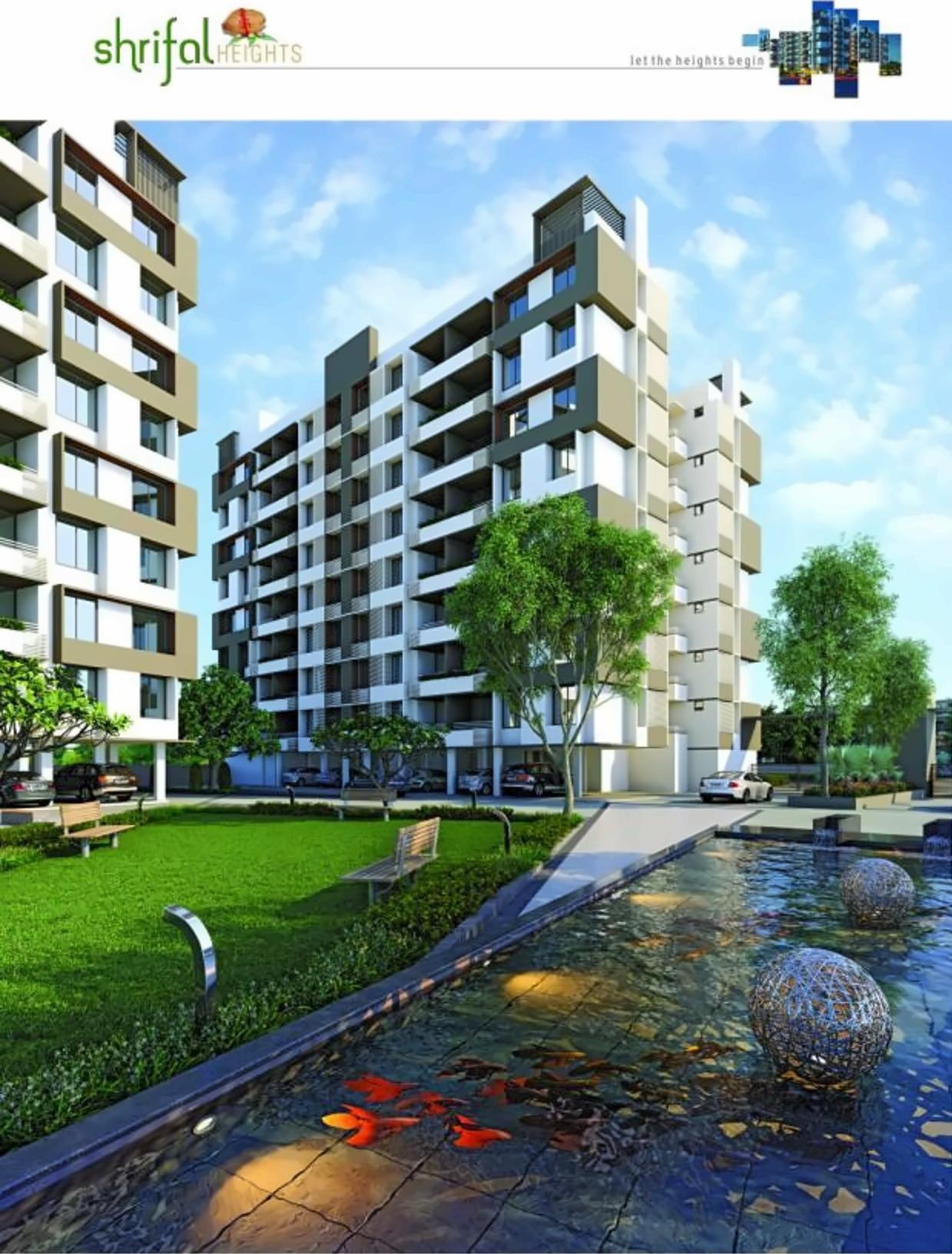3D Elevation of real estate project Shrifal Heights located at Kudasan, Gandhinagar, Gujarat