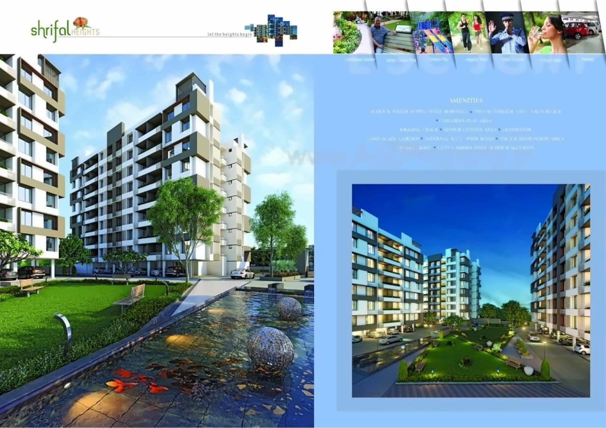 3D Elevation of real estate project Shrifal Heights located at Kudasan, Gandhinagar, Gujarat