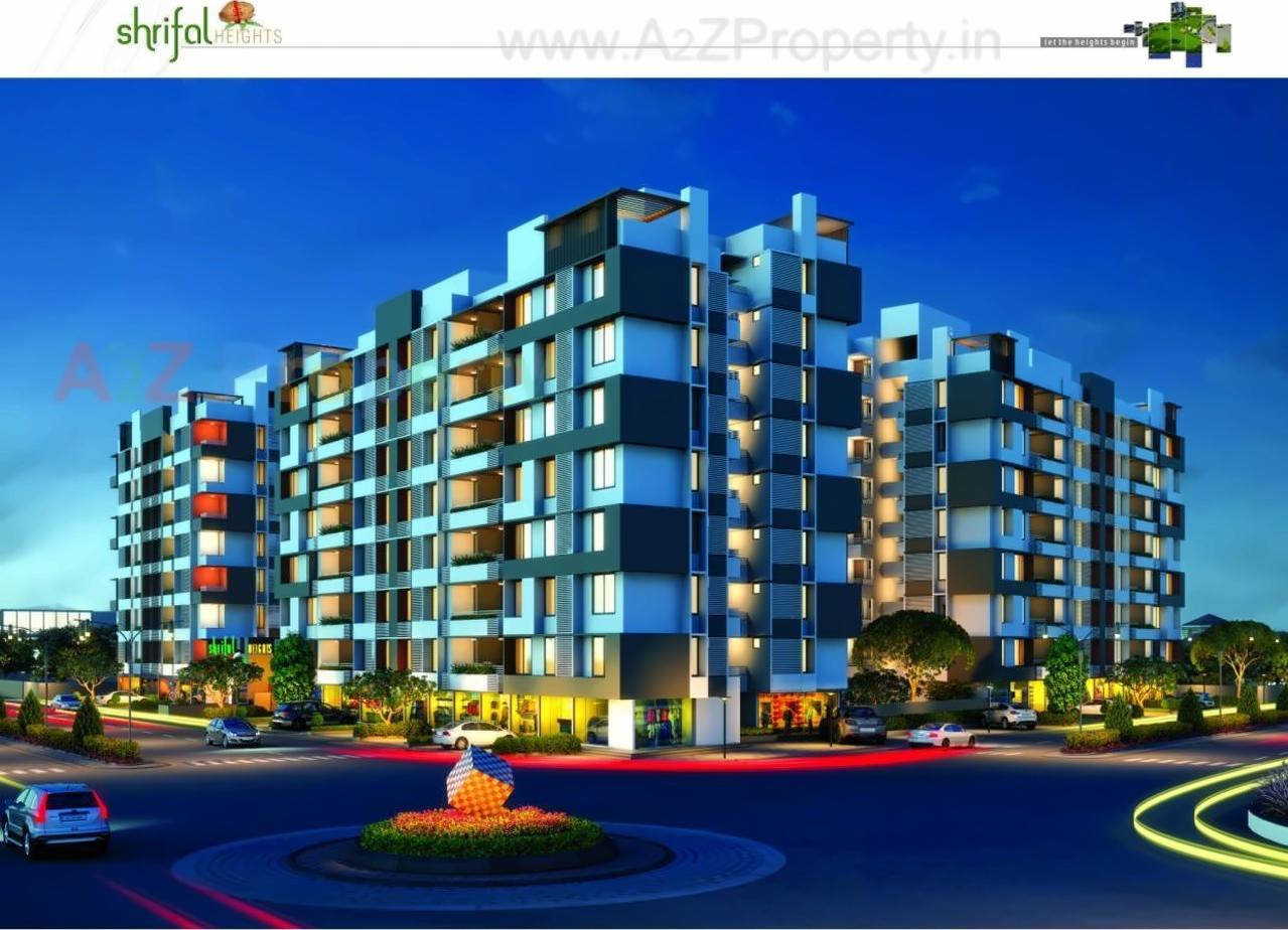 3D Elevation of real estate project Shrifal Heights located at Kudasan, Gandhinagar, Gujarat