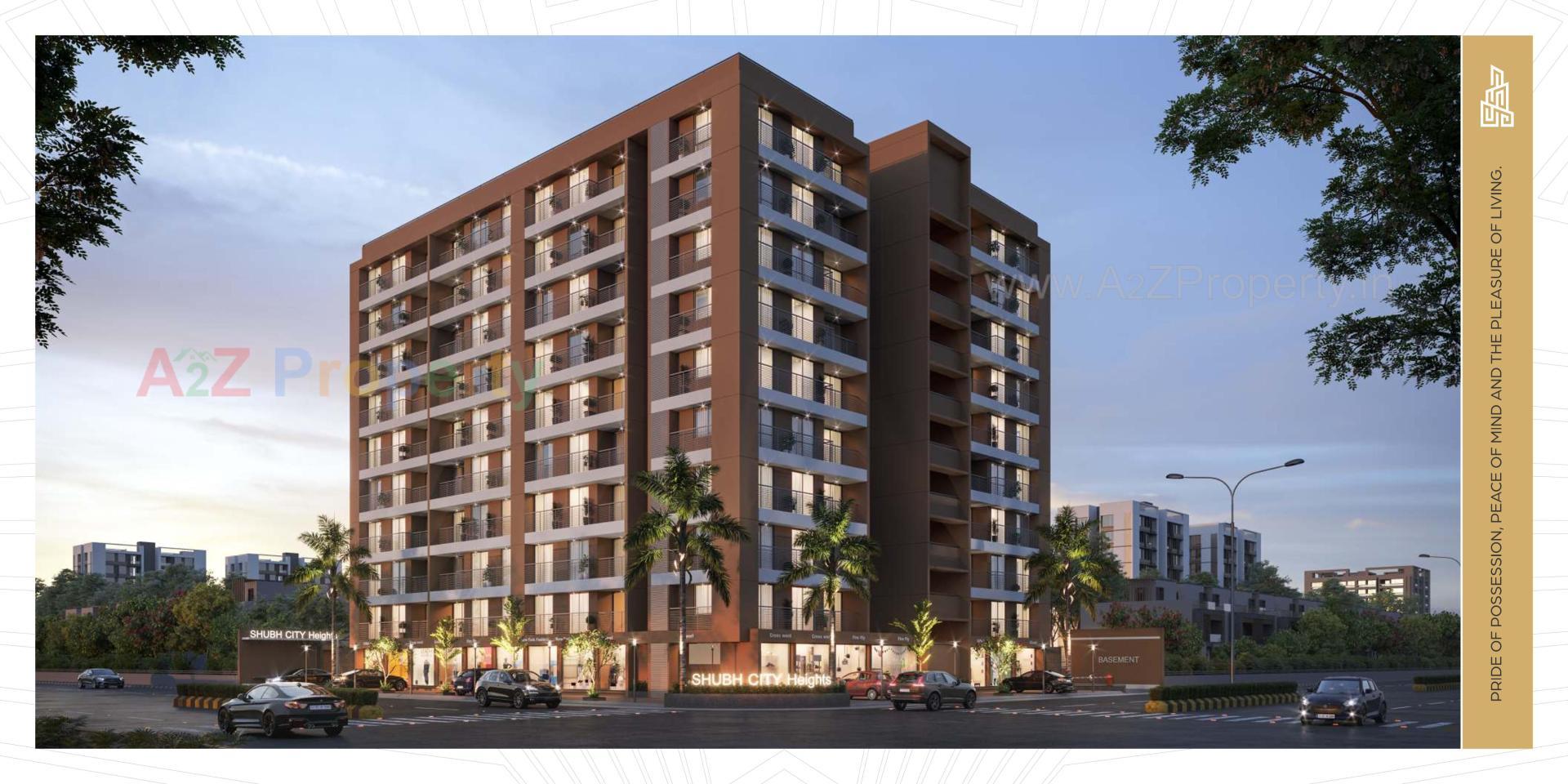 3D Elevation of real estate project Shubh City Heights located at Tarapur, Gandhinagar, Gujarat