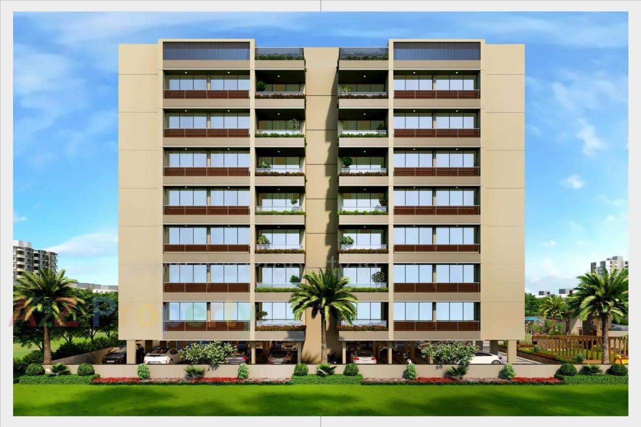 3D Elevation of real estate project Shubh Heights located at Dehgam, Gandhinagar, Gujarat