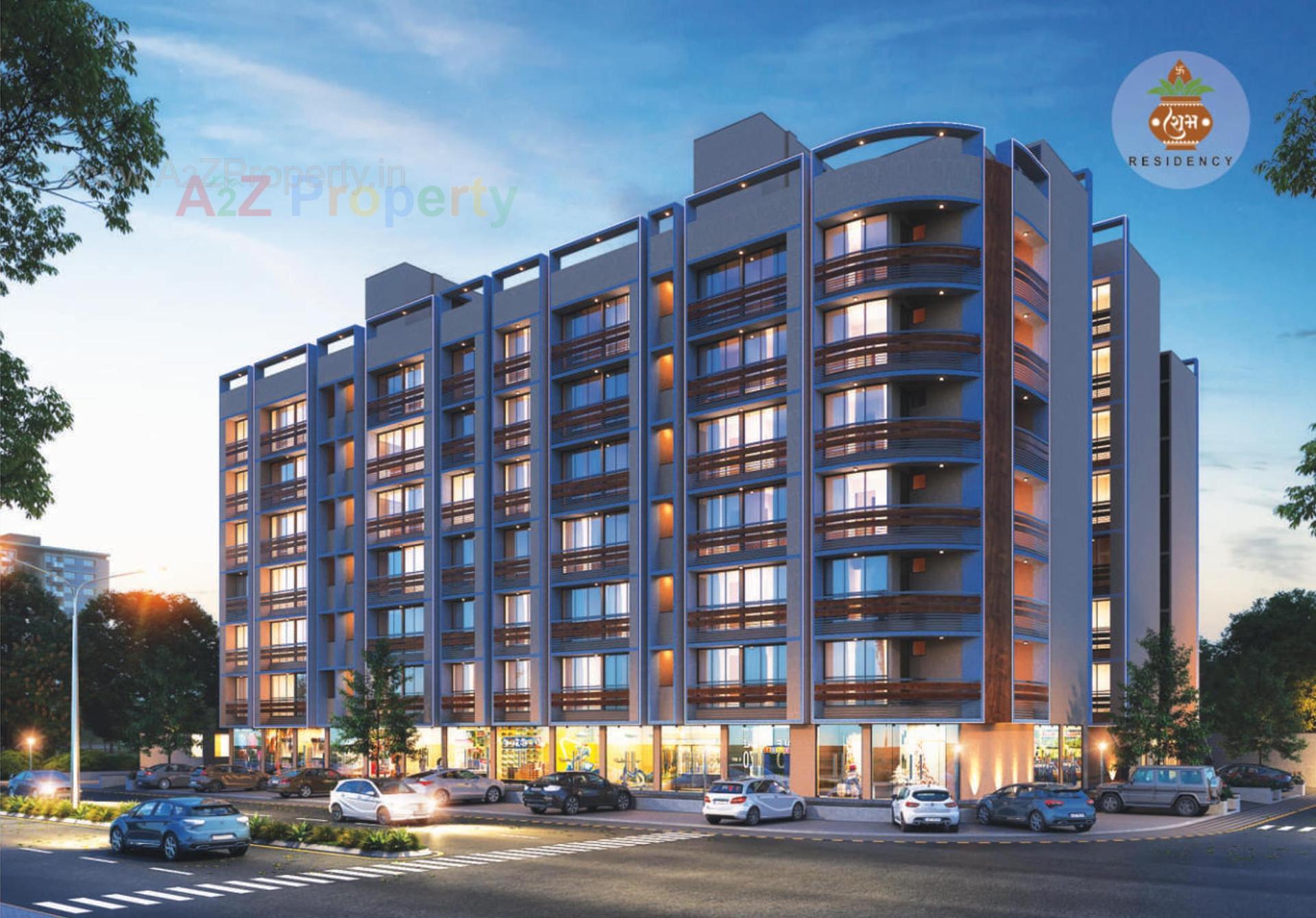 3D Elevation of real estate project Shubh Residency located at Mehsana, Gandhinagar, Gujarat