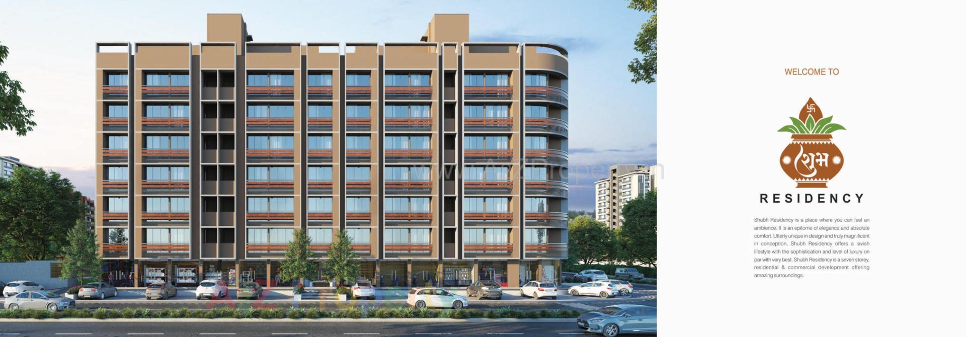 3D Elevation of real estate project Shubh Residency located at Mehsana, Gandhinagar, Gujarat