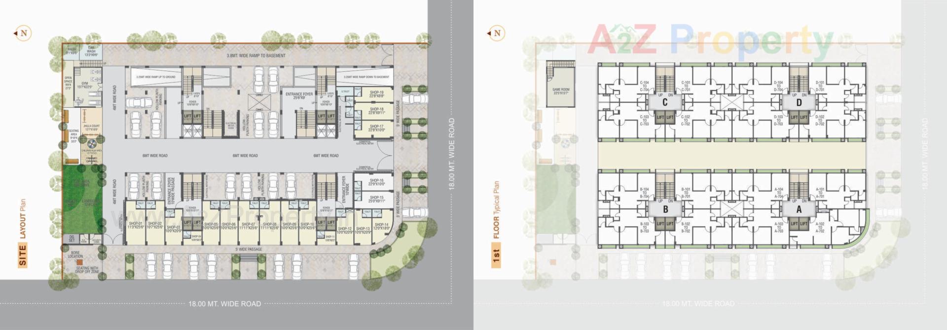 Layout of real estate project Shubh Residency located at Mehsana, Gandhinagar, Gujarat