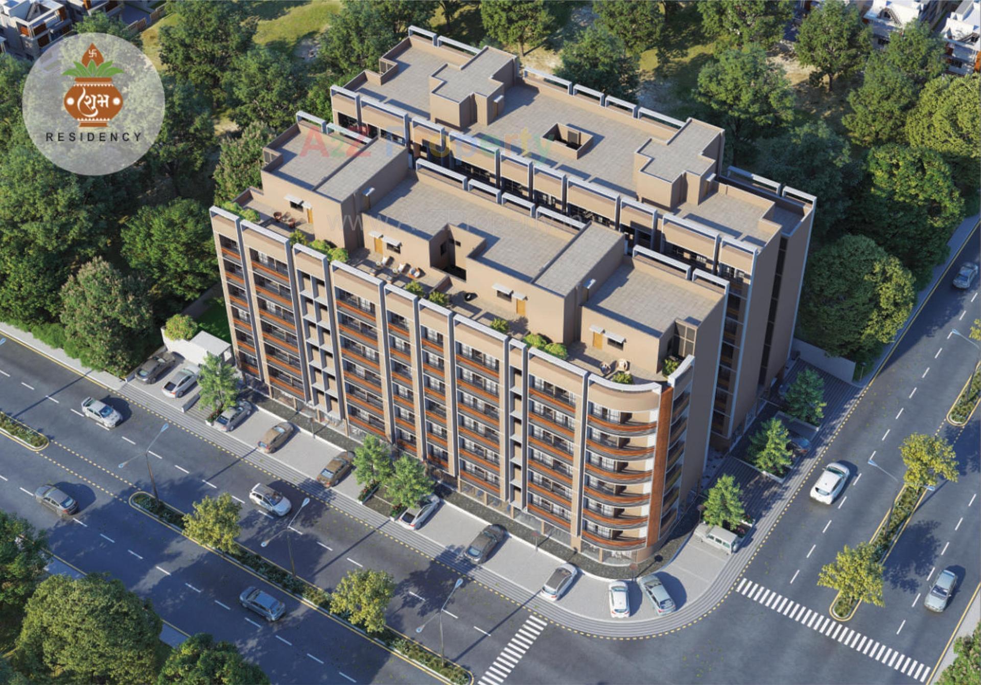 3D Elevation of real estate project Shubh Residency located at Mehsana, Gandhinagar, Gujarat