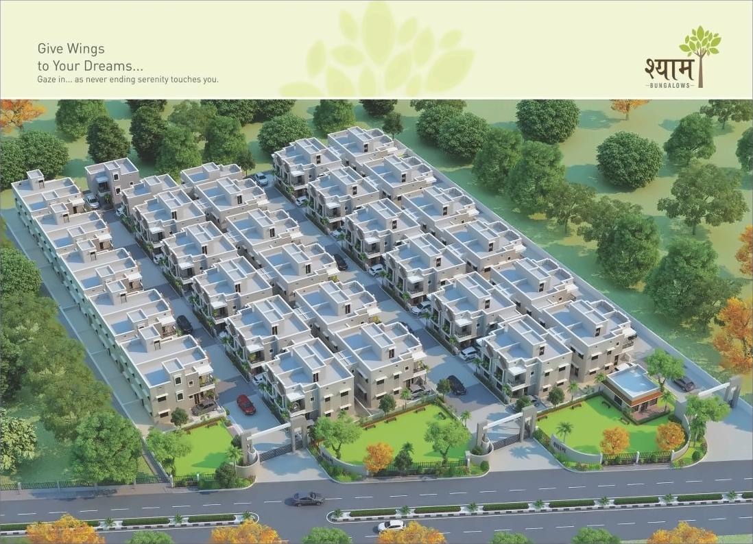 3D Elevation of real estate project Shyam Bungalows located at Borisana, Gandhinagar, Gujarat