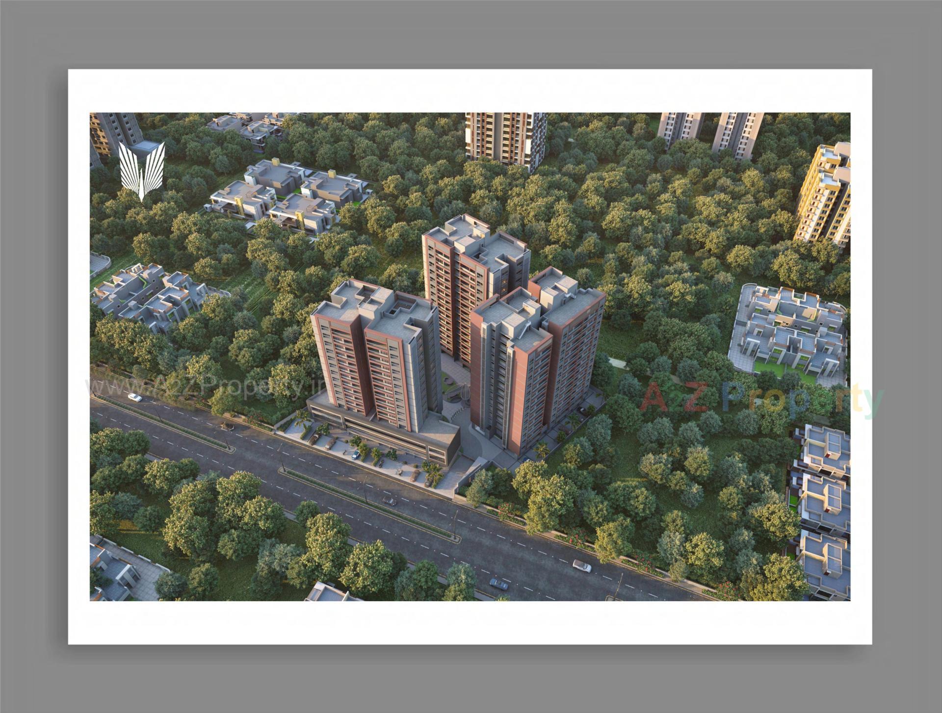 3D Elevation of real estate project Shyam Heights located at –-sargasan, Gandhinagar, Gujarat