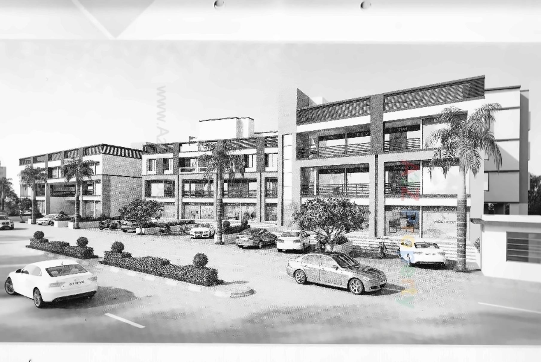 3D Elevation of real estate project Shyam Square located at Pethapur, Gandhinagar, Gujarat