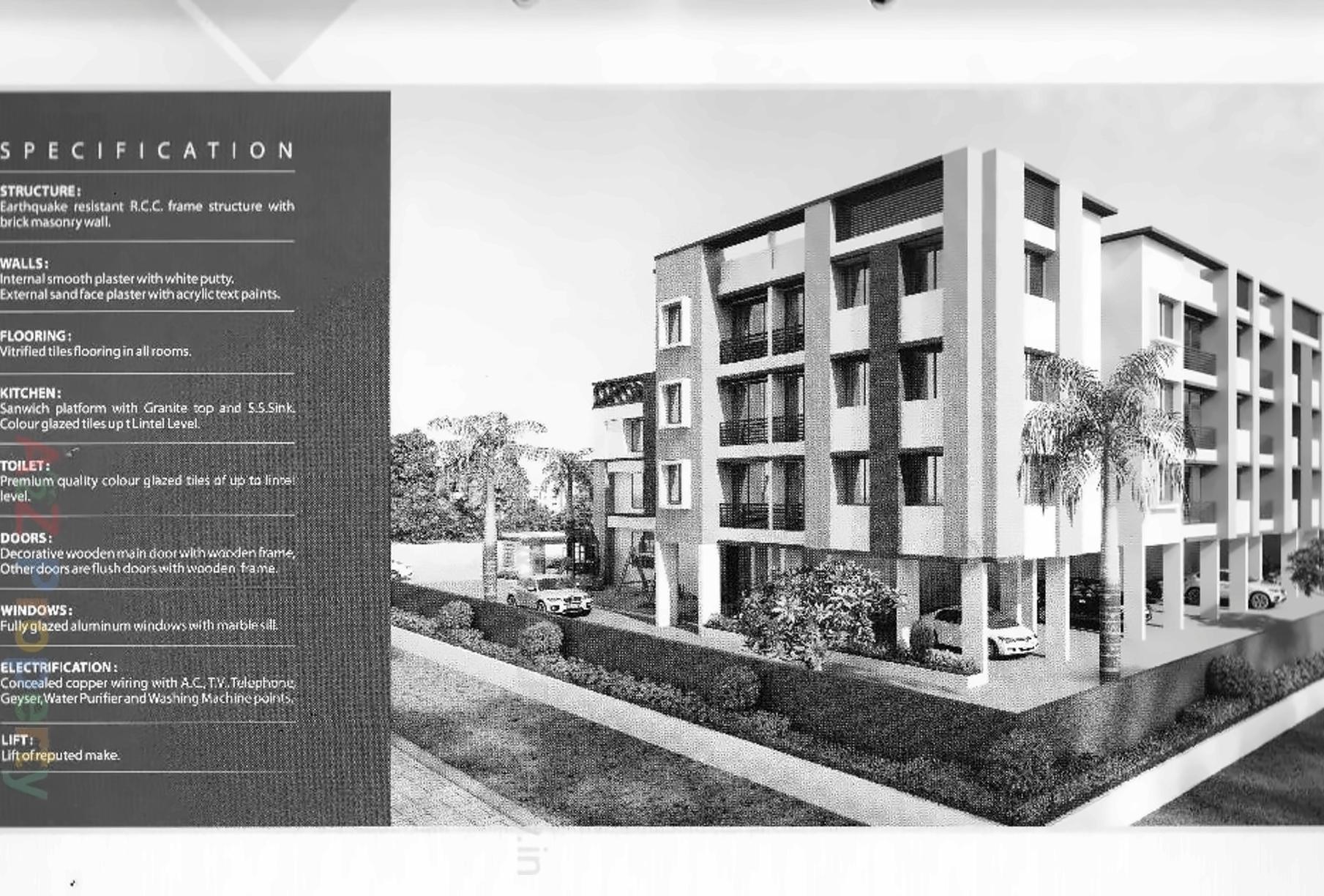 3D Elevation of real estate project Shyam Square located at Pethapur, Gandhinagar, Gujarat