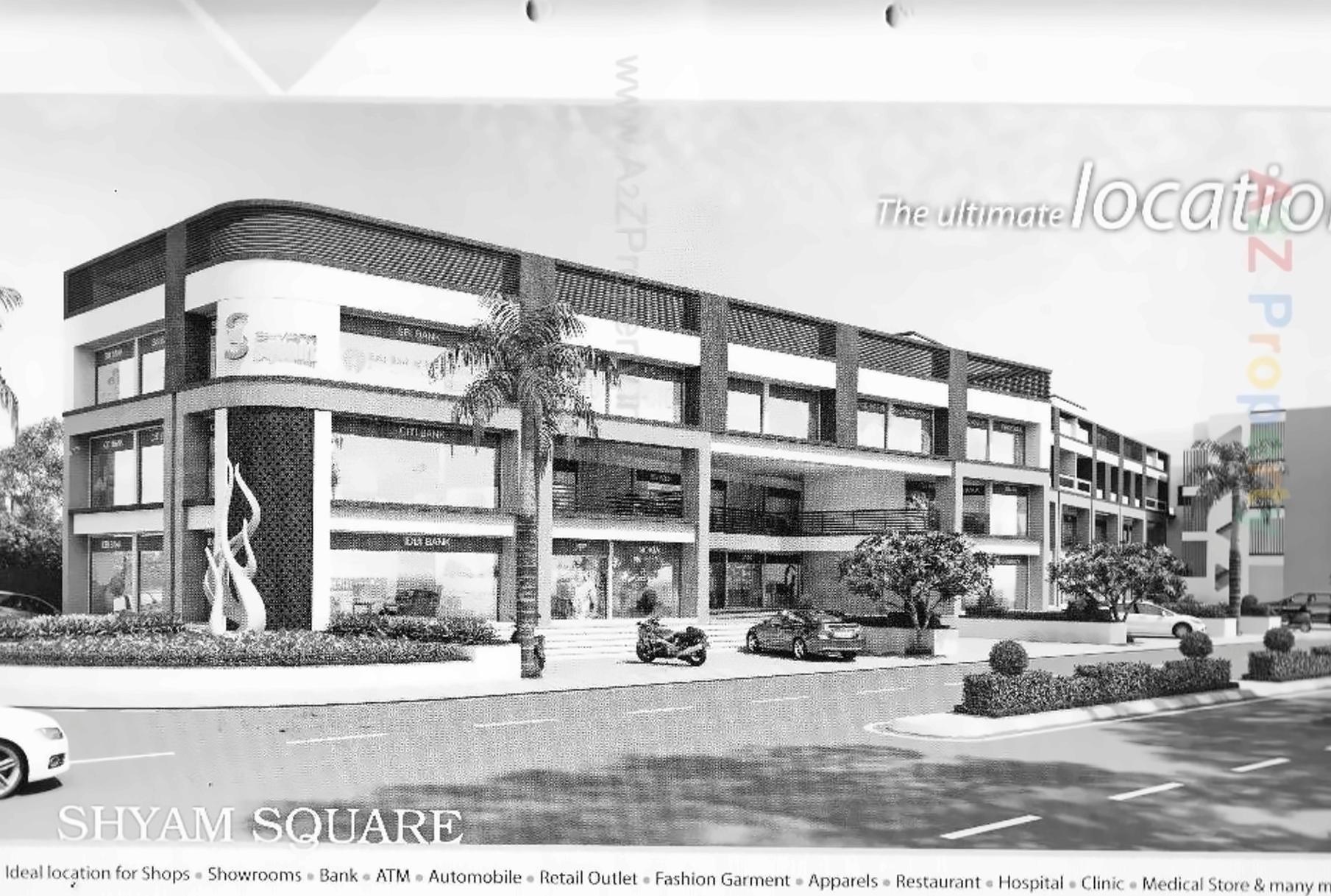 3D Elevation of real estate project Shyam Square located at Pethapur, Gandhinagar, Gujarat