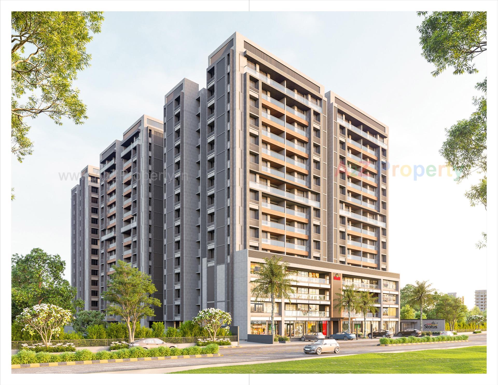 3D Elevation of real estate project Shyam Status located at Valad, Gandhinagar, Gujarat