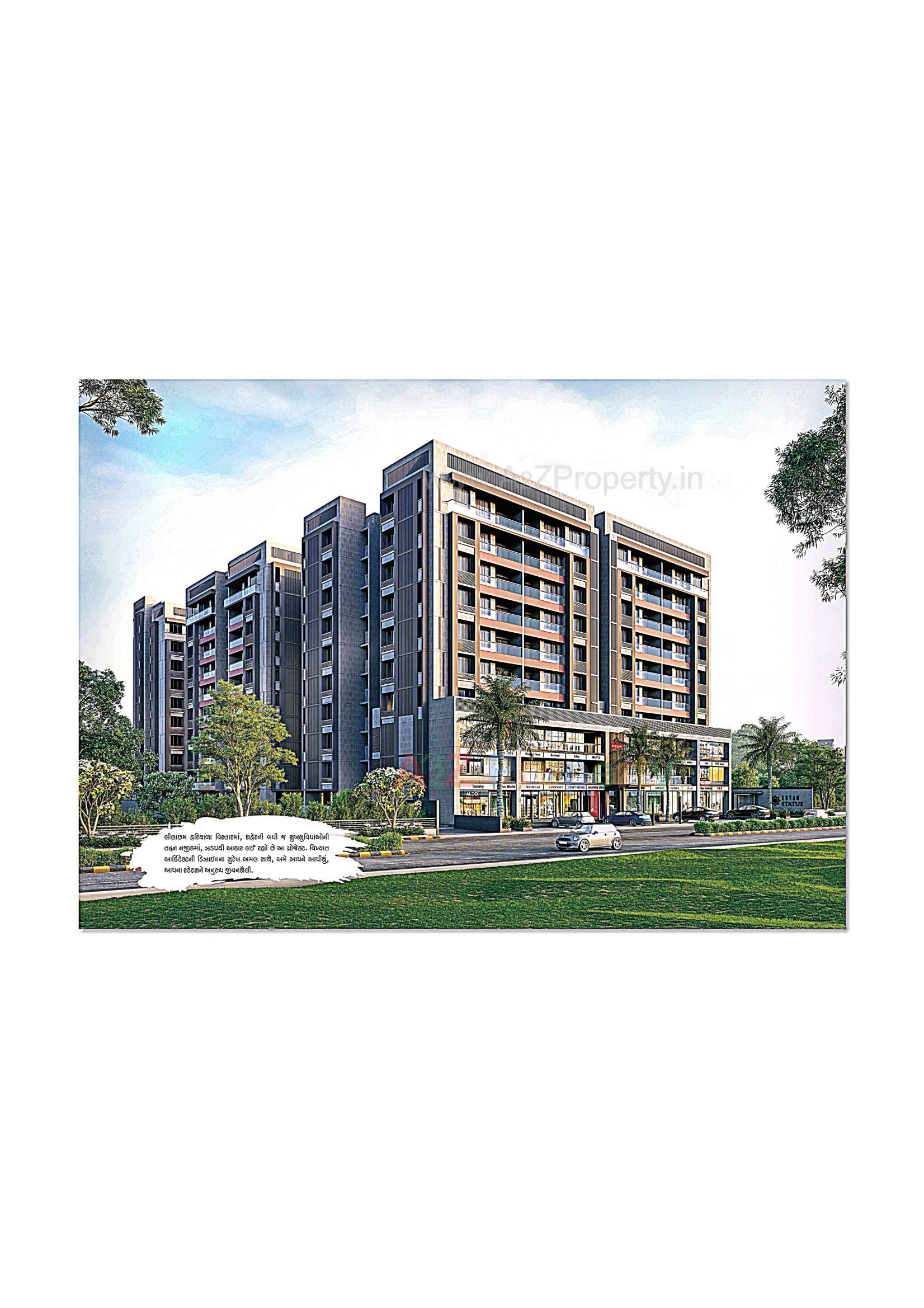 3D Elevation of real estate project Shyam Status located at Valad, Gandhinagar, Gujarat