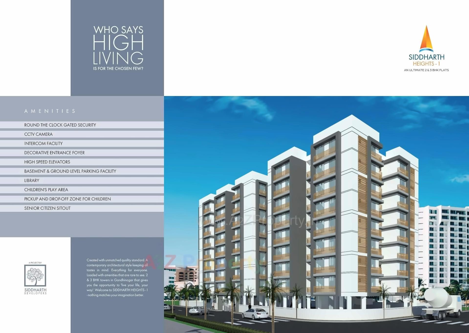 3D Elevation of real estate project Siddharth Heights located at Vavol, Gandhinagar, Gujarat