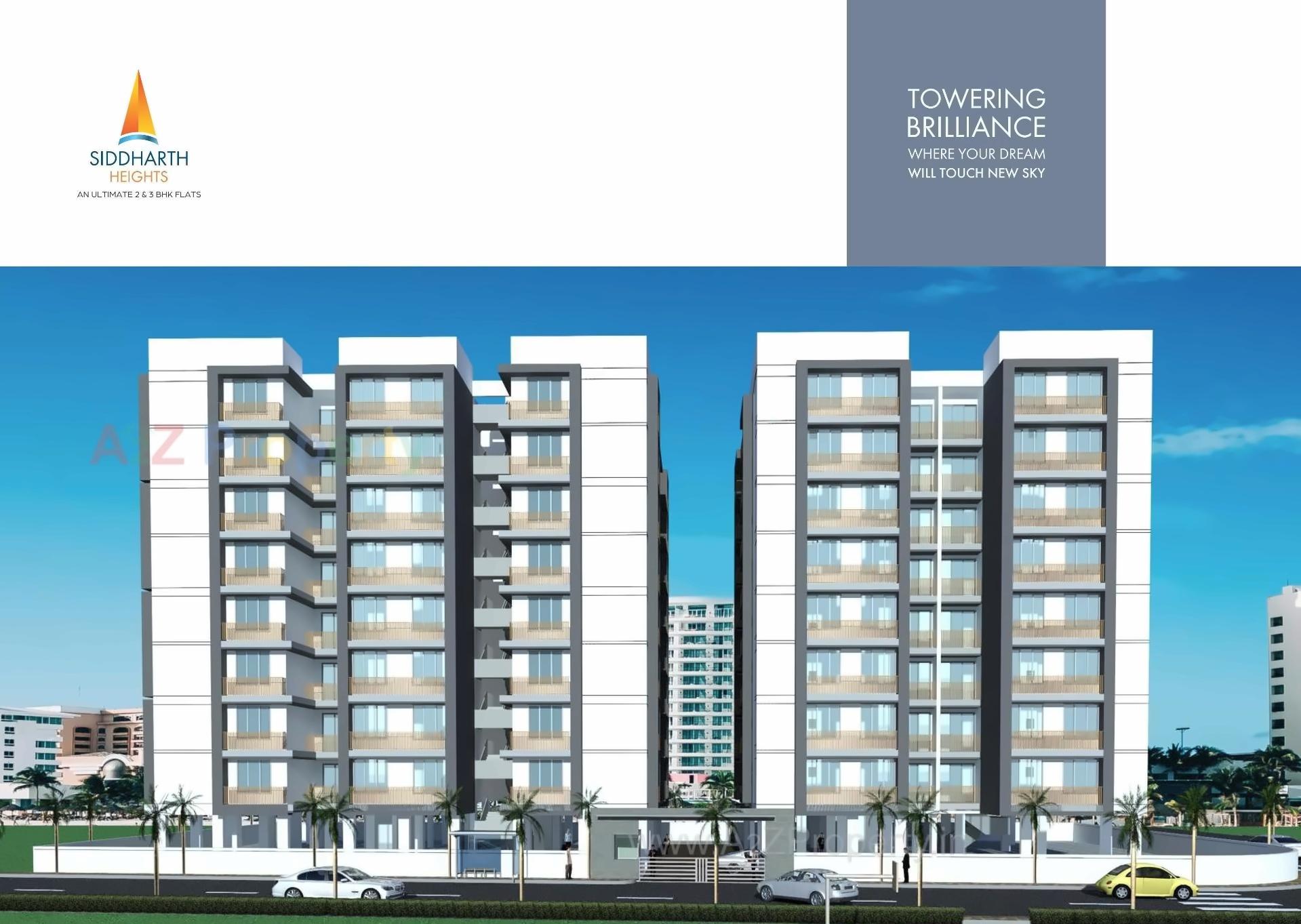 3D Elevation of real estate project Siddharth Heights located at Vavol, Gandhinagar, Gujarat