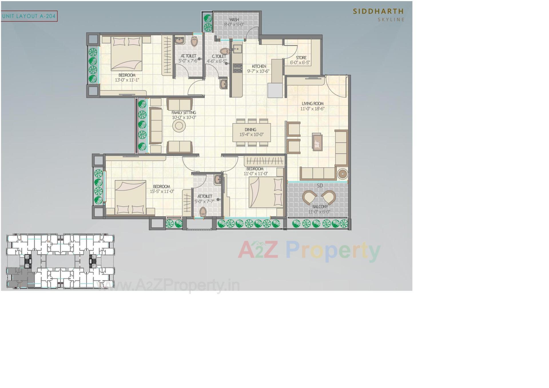 Layout of real estate project Siddharth Skyline located at Vavol, Gandhinagar, Gujarat