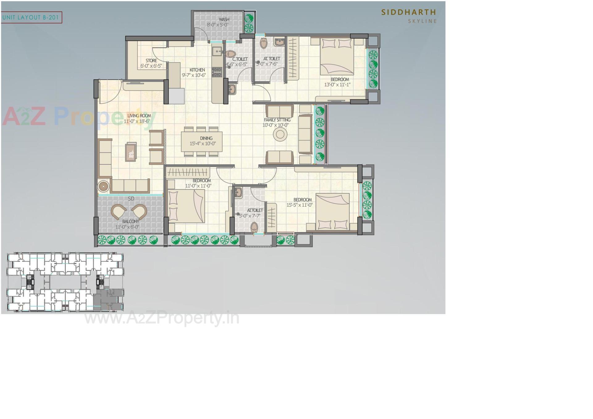 Layout of real estate project Siddharth Skyline located at Vavol, Gandhinagar, Gujarat