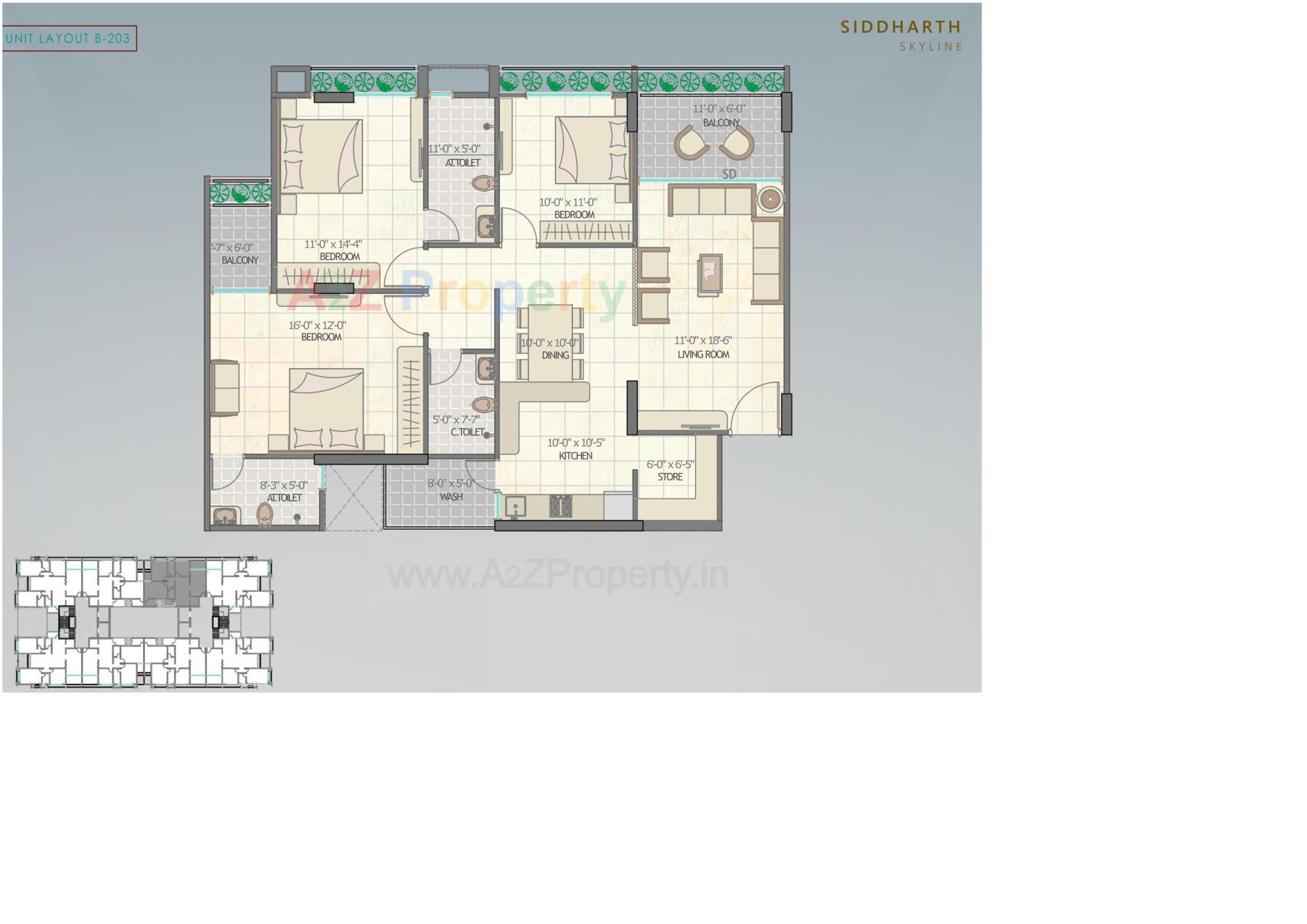 Layout of real estate project Siddharth Skyline located at Vavol, Gandhinagar, Gujarat