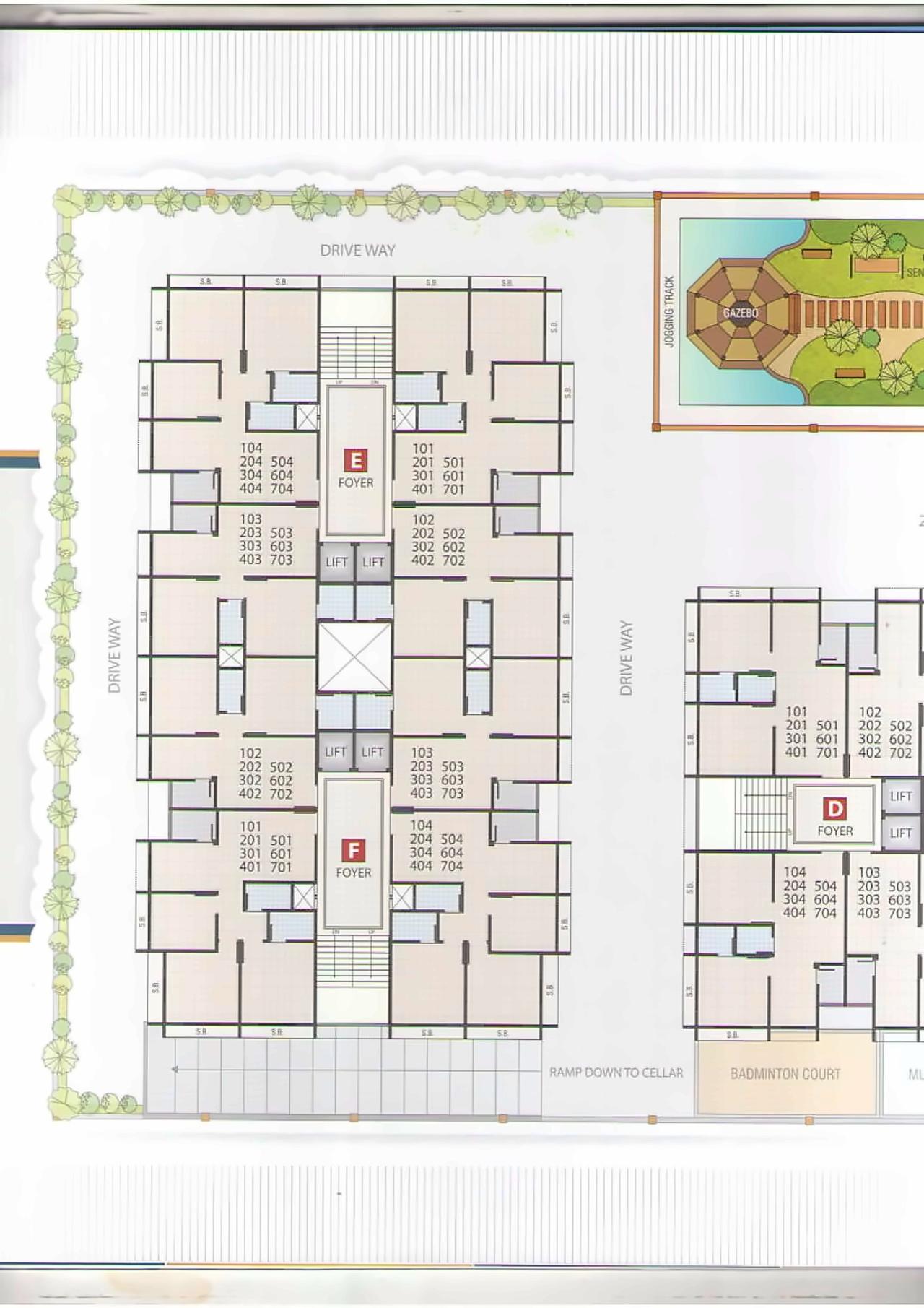 Layout of real estate project Siddharth Skyz located at Vavol, Gandhinagar, Gujarat
