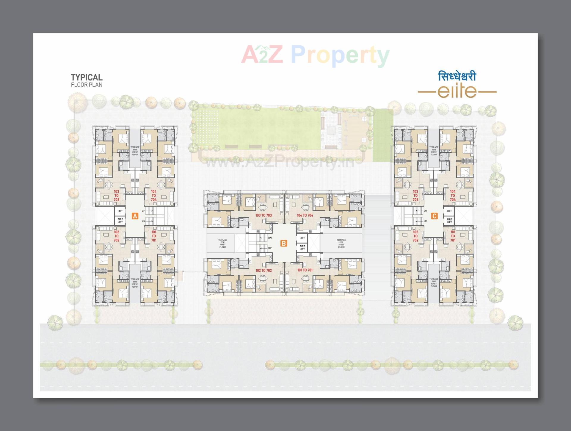 Layout of real estate project Siddheshwari Elite located at Pethapur, Gandhinagar, Gujarat