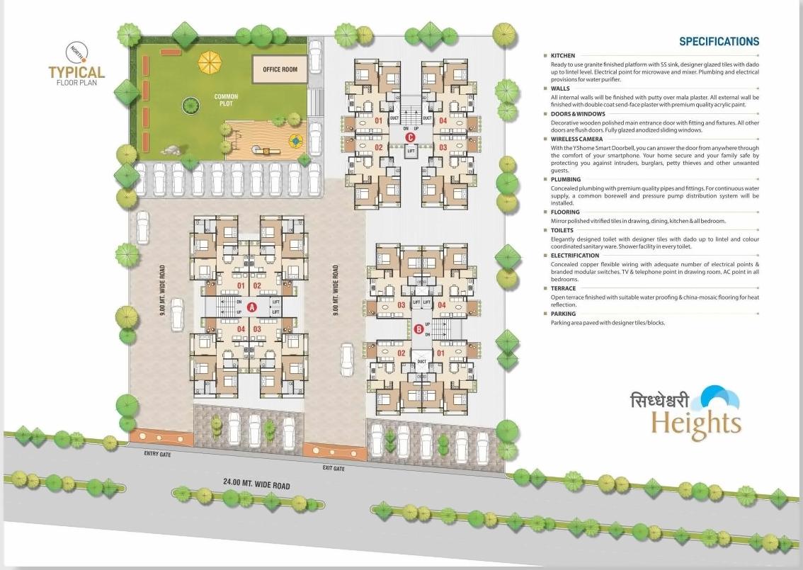 Layout of real estate project Siddheshwari Heights located at Pethapur, Gandhinagar, Gujarat