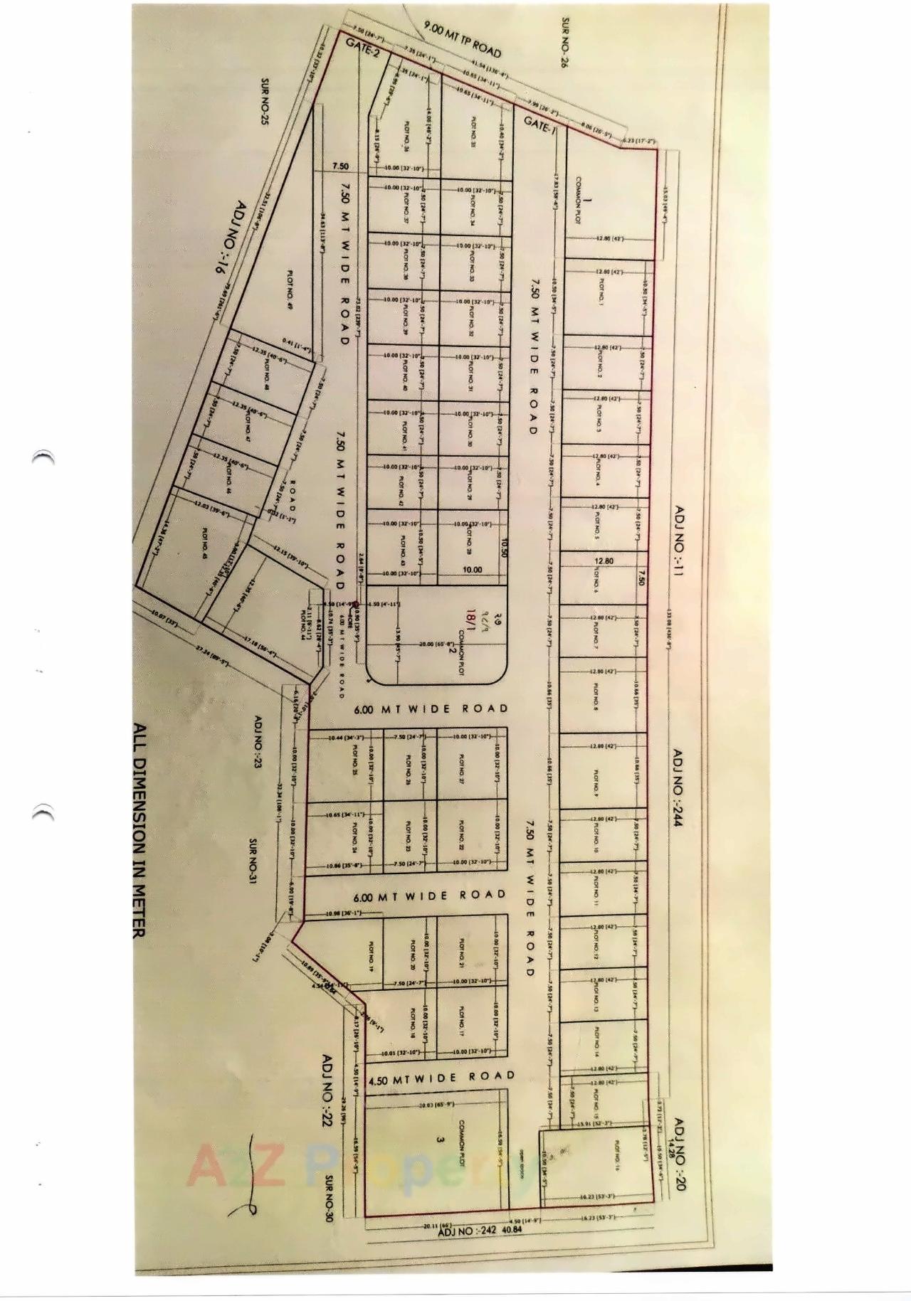 Layout of real estate project Siddheshwari Plotting located at Pethapur, Gandhinagar, Gujarat