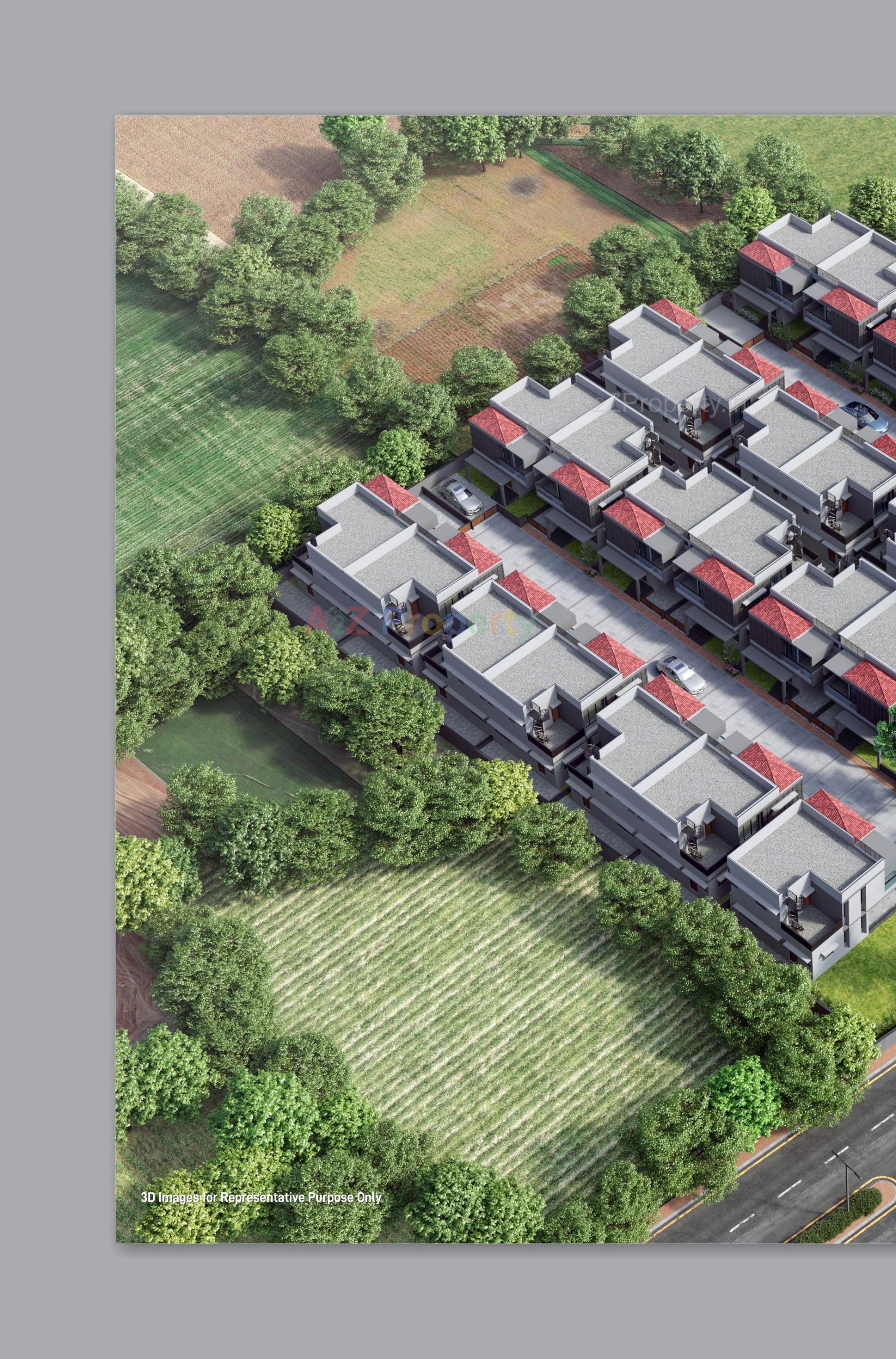 3D Elevation of real estate project Siddheswari Bungalows located at Gandhinagar, Gandhinagar, Gujarat