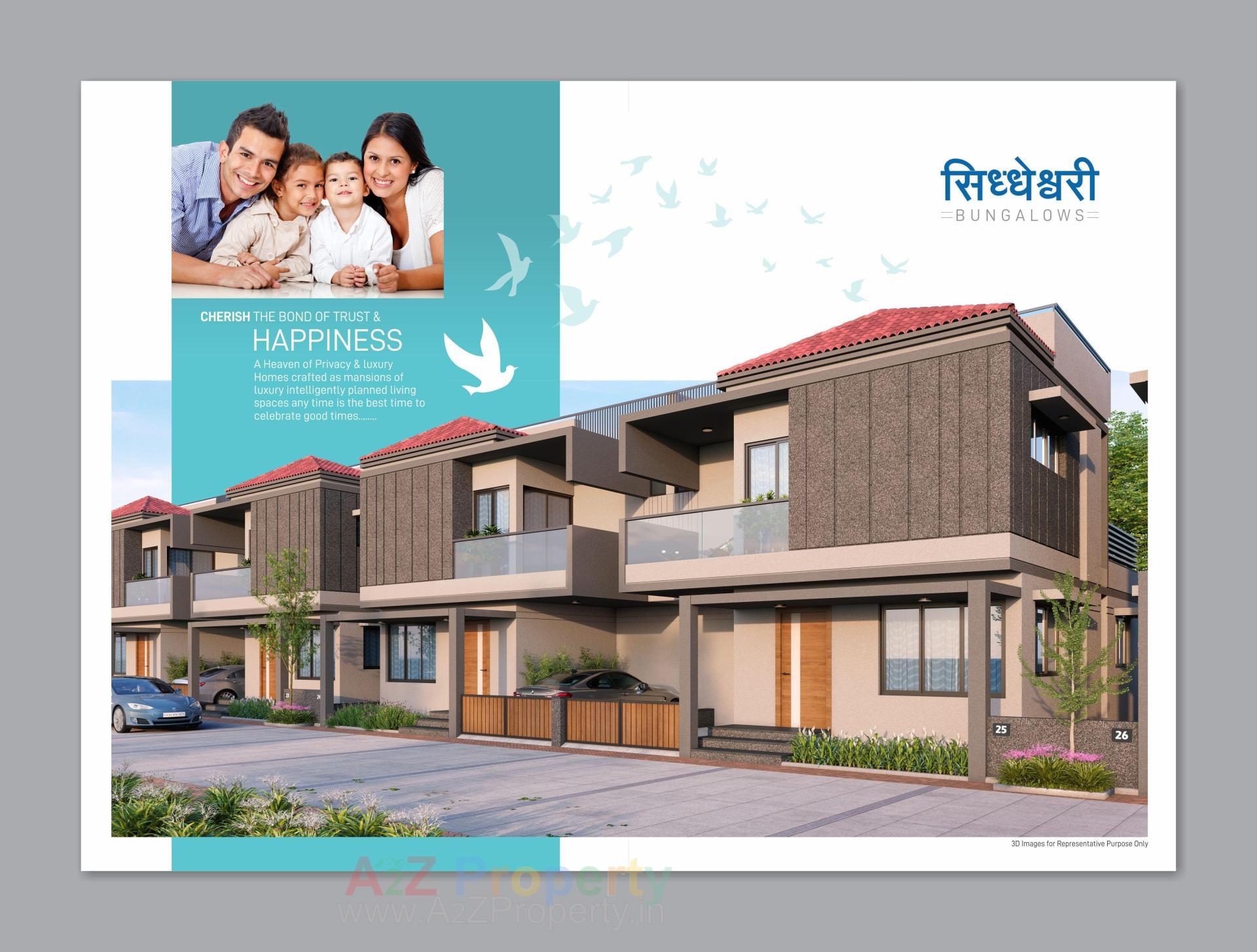 3D Elevation of real estate project Siddheswari Bungalows located at Gandhinagar, Gandhinagar, Gujarat