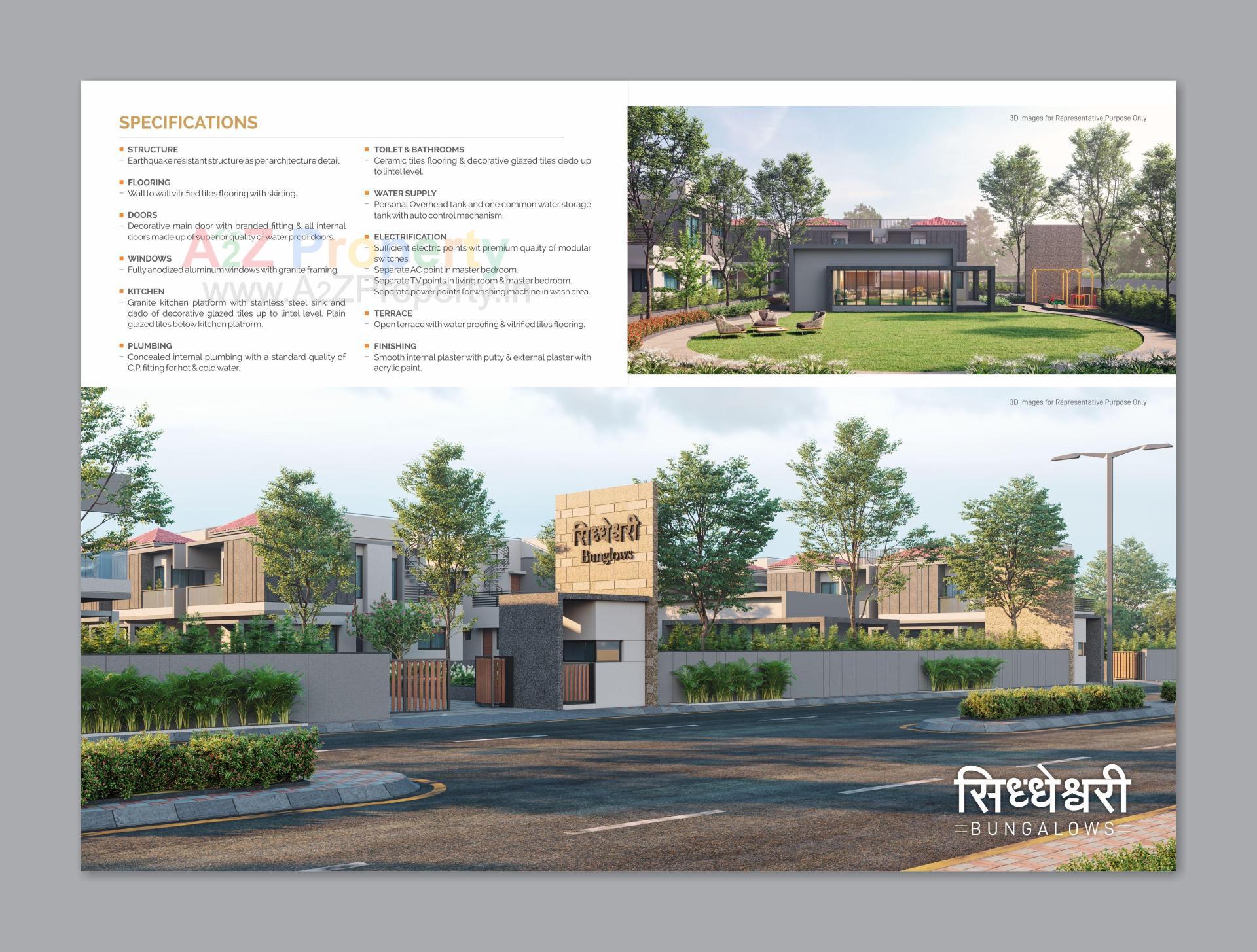 3D Elevation of real estate project Siddheswari Bungalows located at Gandhinagar, Gandhinagar, Gujarat