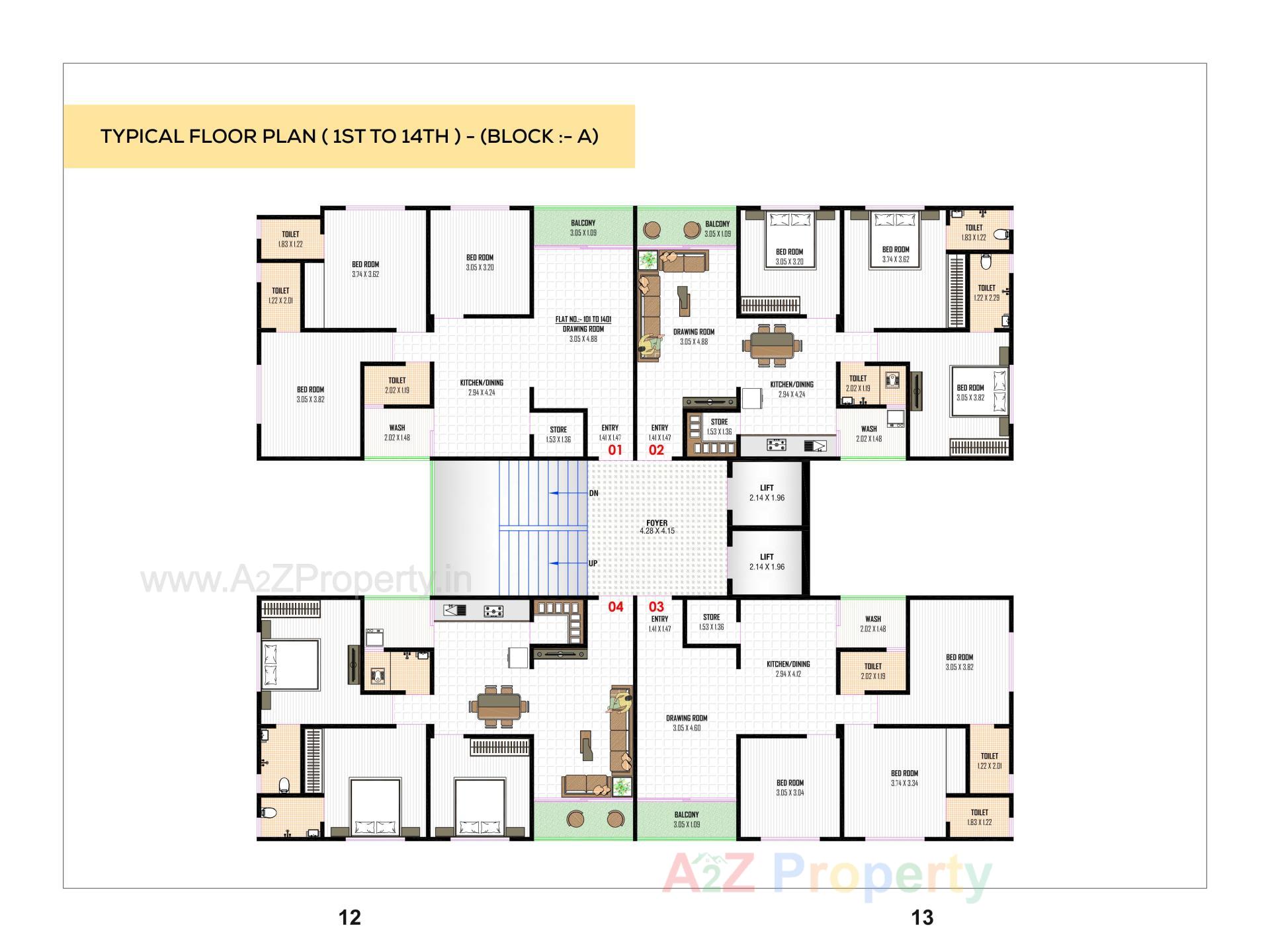 Layout of real estate project Signature Elena located at Zundal, Gandhinagar, Gujarat