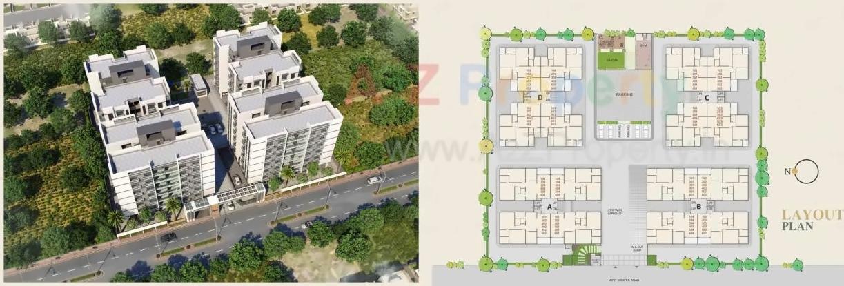 Layout of real estate project Silicon Heights located at Nana-chiloda, Gandhinagar, Gujarat