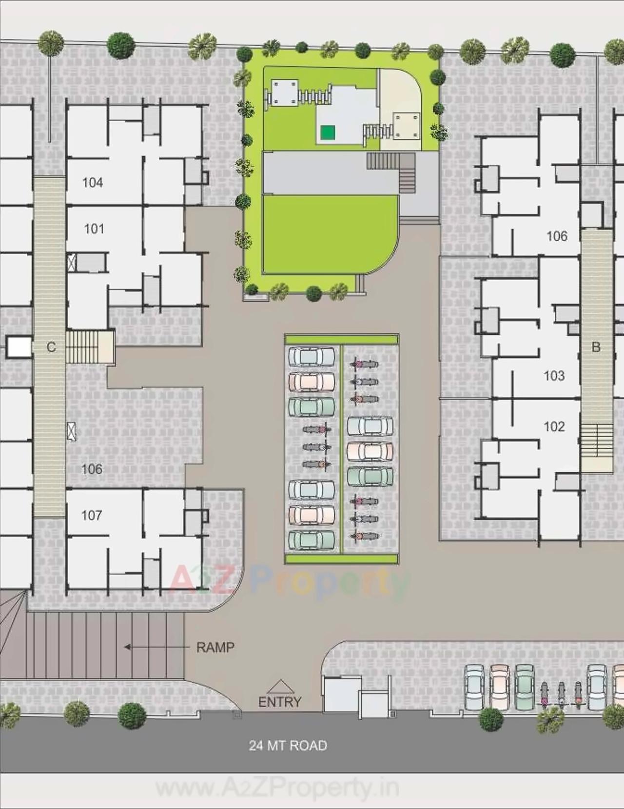 Layout of real estate project Silicone La Vista located at Raisan, Gandhinagar, Gujarat